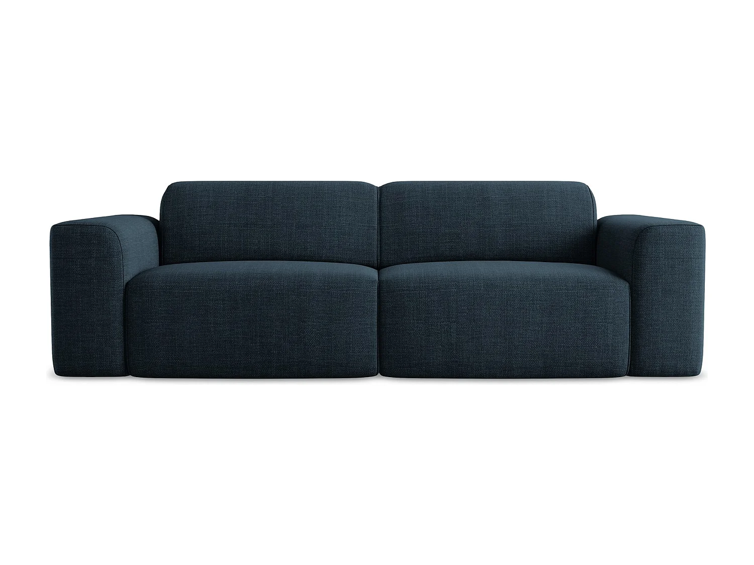 Canapé modulable 2 places en tissu texturé - bleu royal - KELI