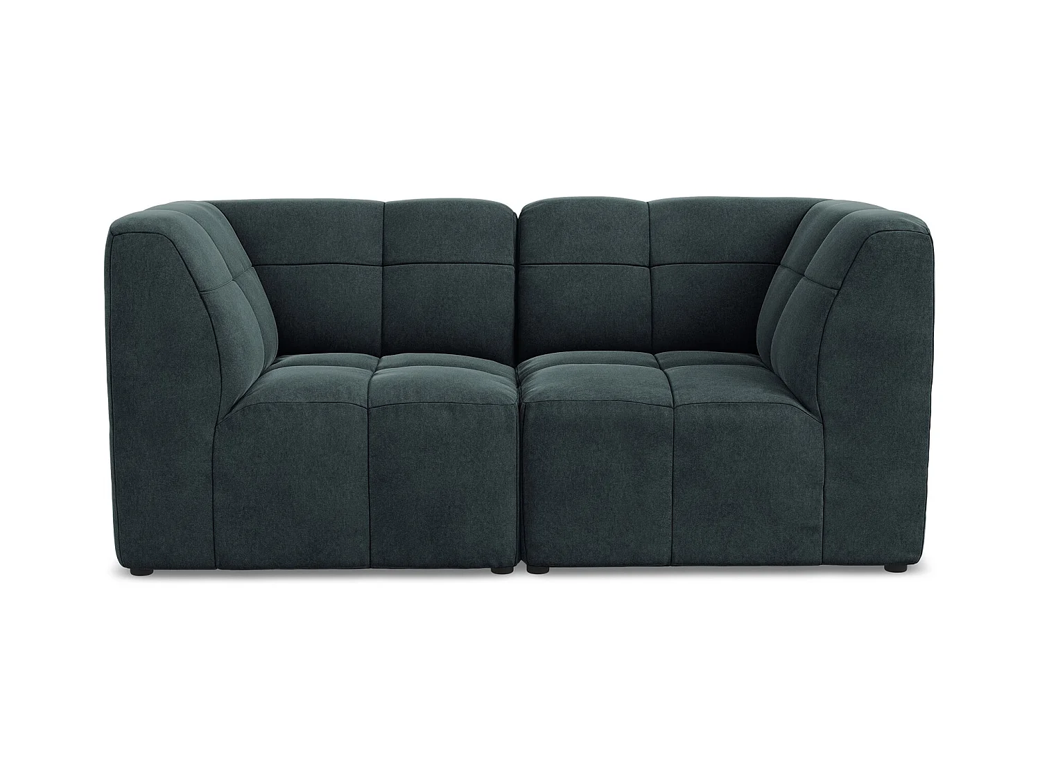 Canapé modulable 2 places en velours - marin - ALOHA