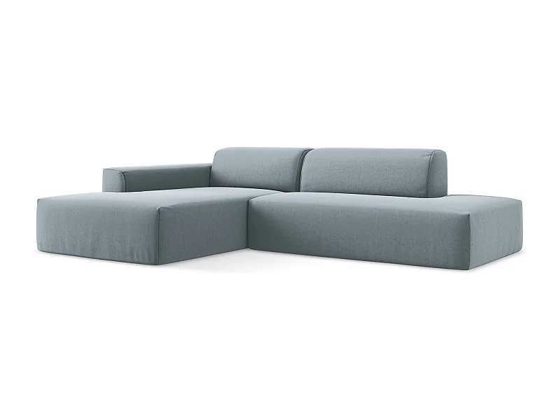 Modulaire hoekbank rechts van lichtblauw velours - KELI