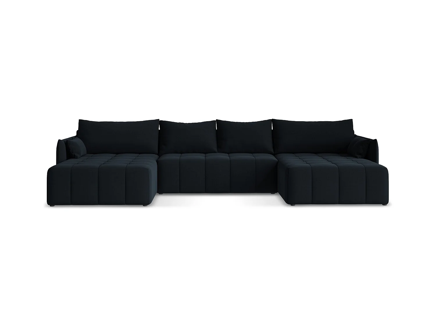 Panoramische hoekbank van koningsblauw velours - MOKU