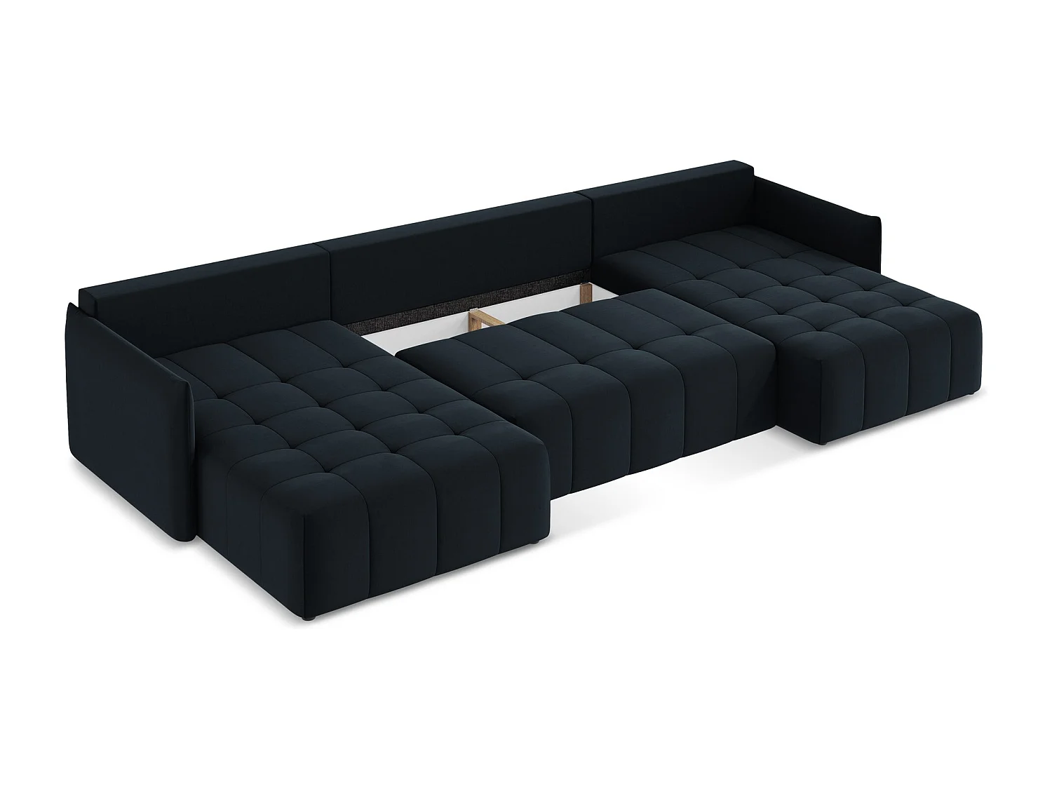 Canapé panoramique 5 places en velours - bleu royal - MOKU