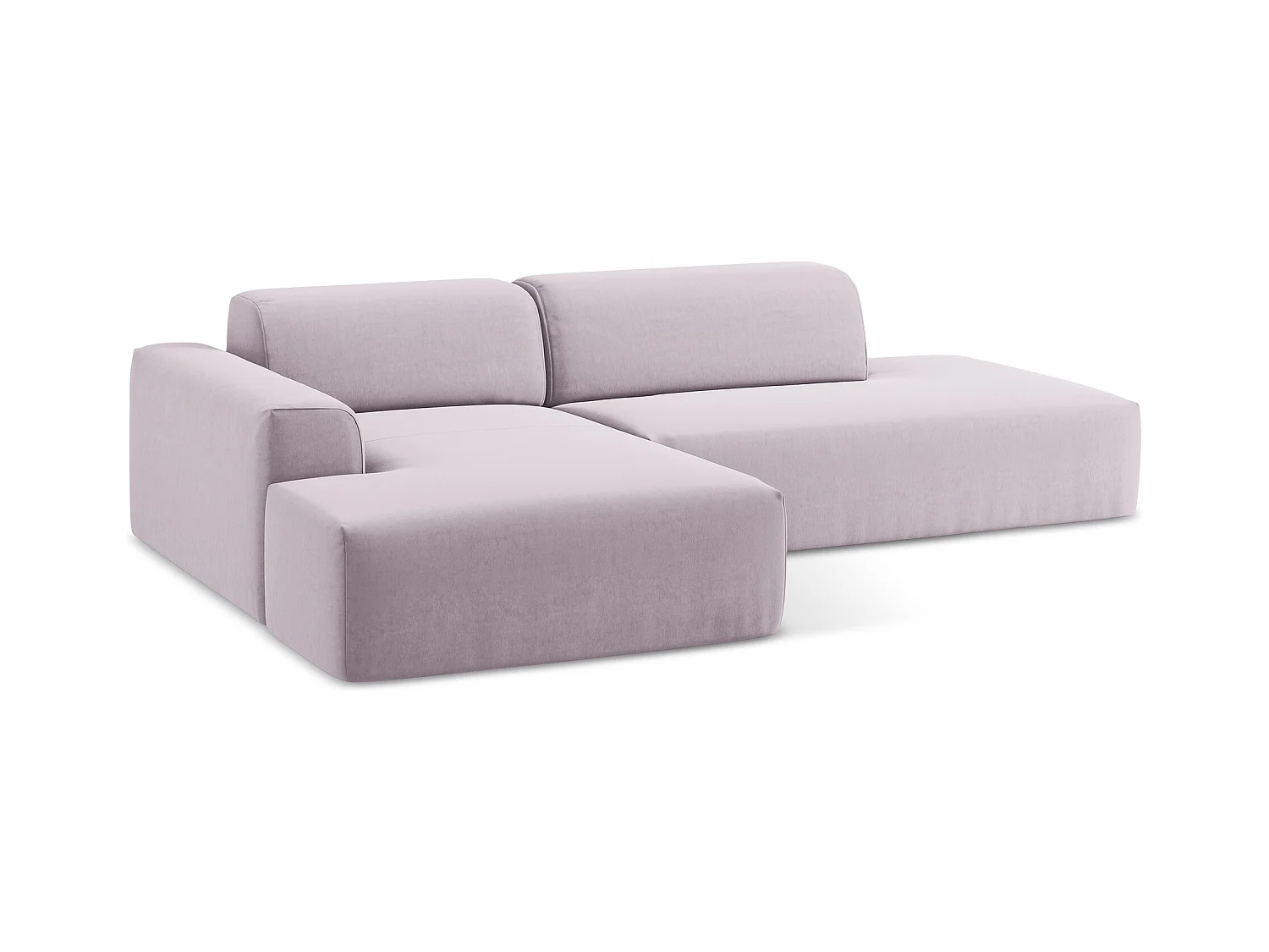 3-Sitzer Modulares Ecksofa - Ecke Rechts - Samt - Lavendel - KELI