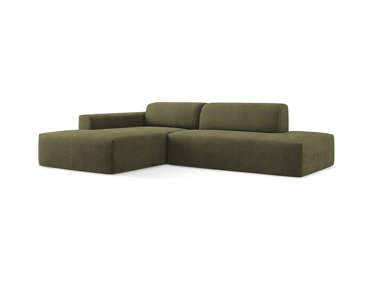 3-Sitzer Modulares Ecksofa - Ecke Rechts - Strukturstoff - Olive - KELI