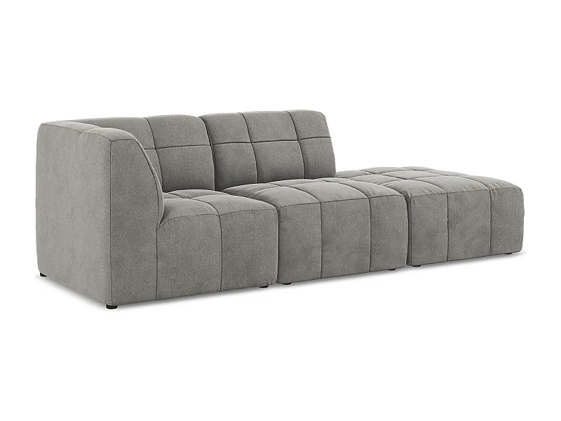 3-Sitzer Modulares Ecksofa - Ecke Rechts - Samt - Grau - ALOHA