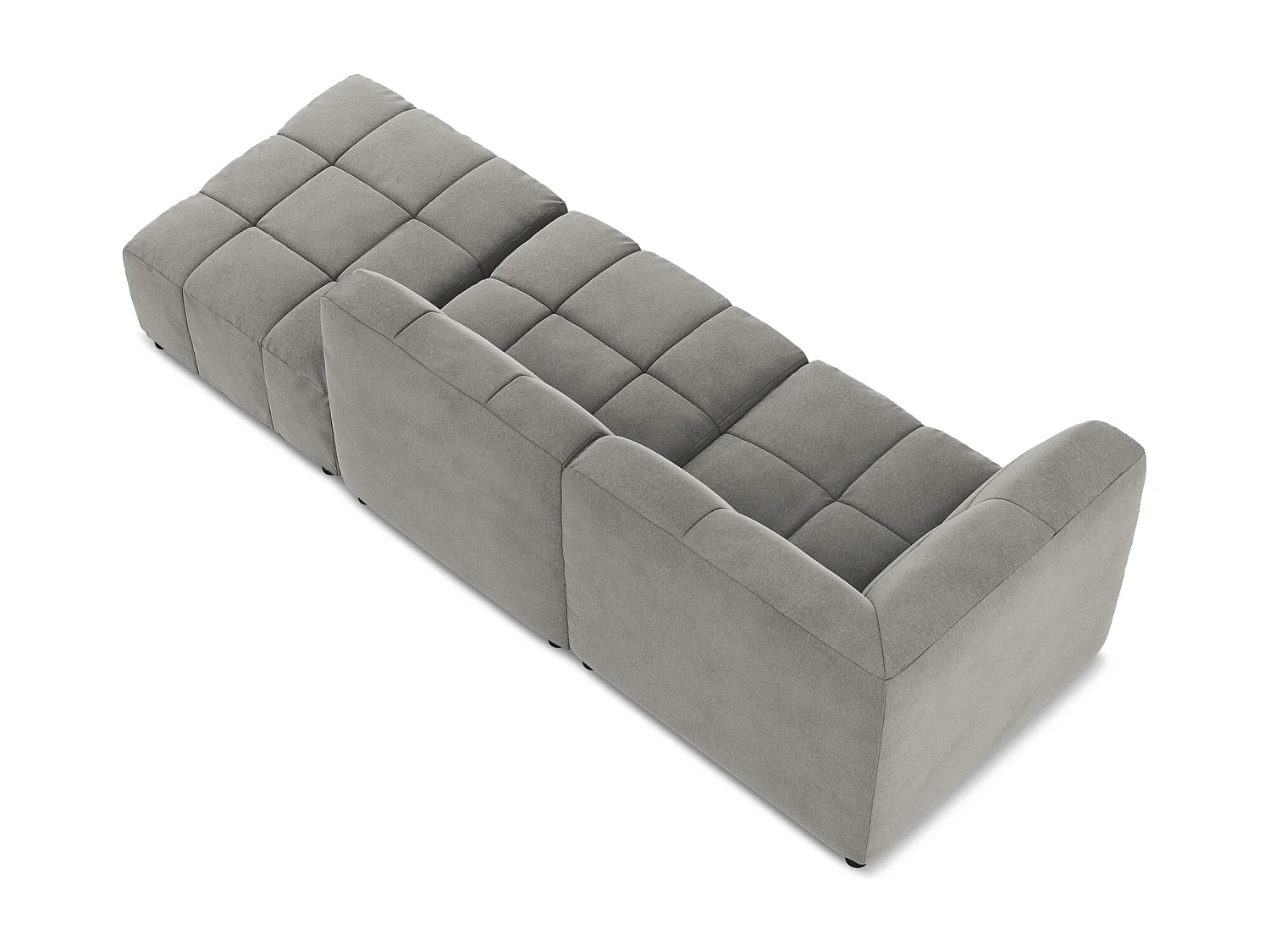 Narożnik prawostronny - z tkaniny welwetowej - szary - ALOHA