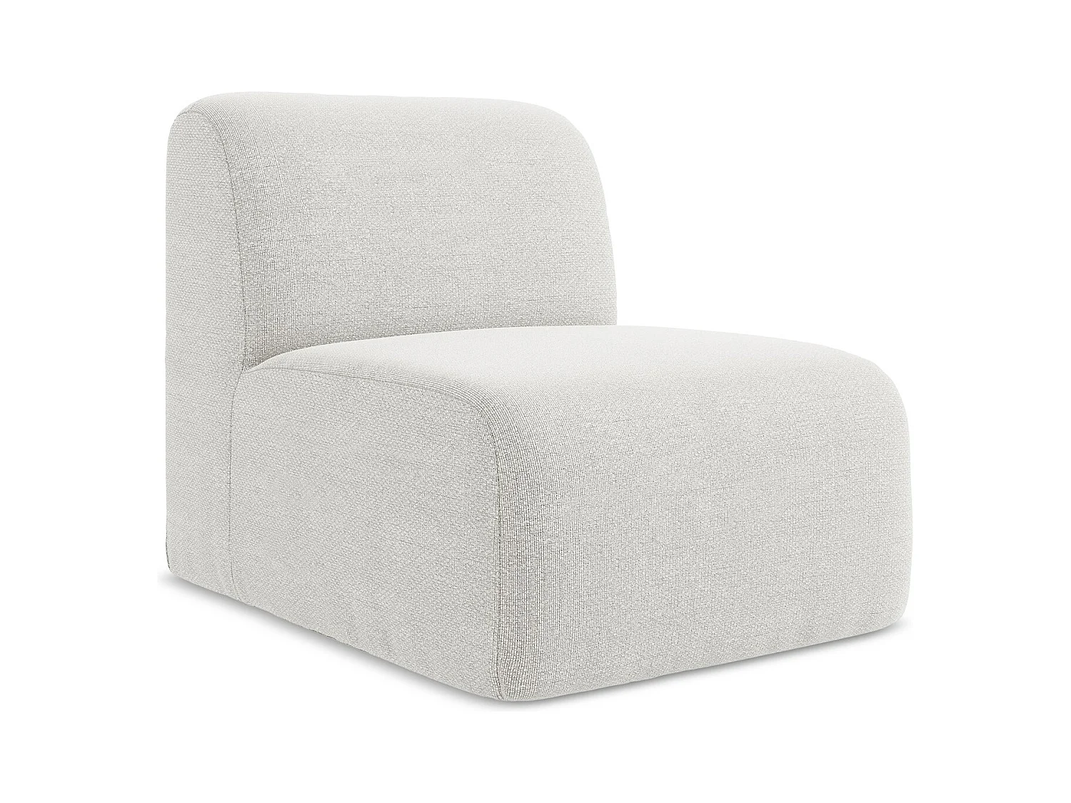 Fauteuil pour canapé modulable en tissu bouclette - blanc - LANI