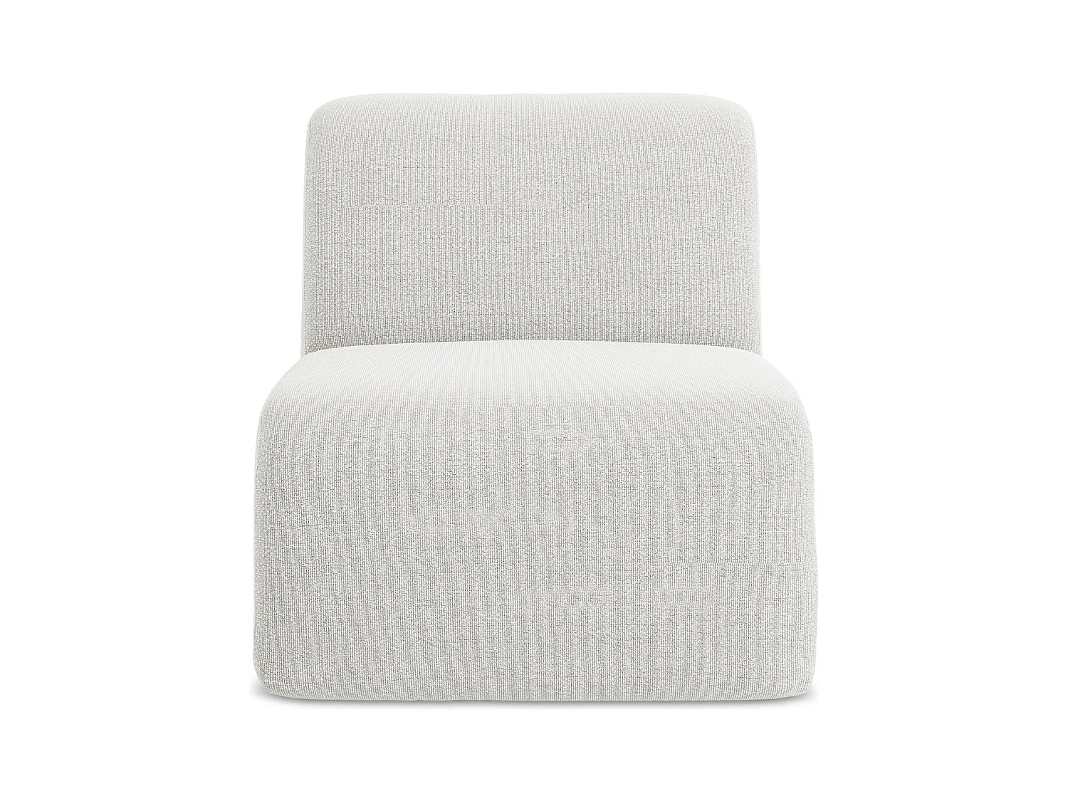 Fauteuil pour canapé modulable en tissu bouclette - blanc - LANI