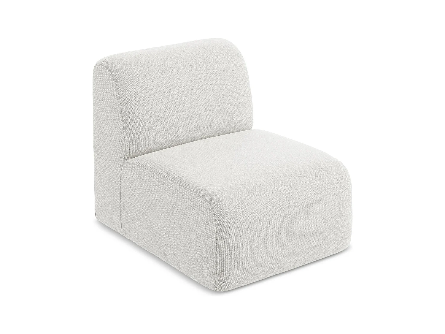 Fauteuil pour canapé modulable en tissu bouclette - blanc - LANI