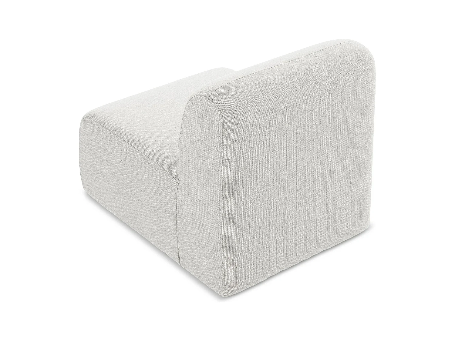 Fauteuil pour canapé modulable en tissu bouclette - blanc - LANI