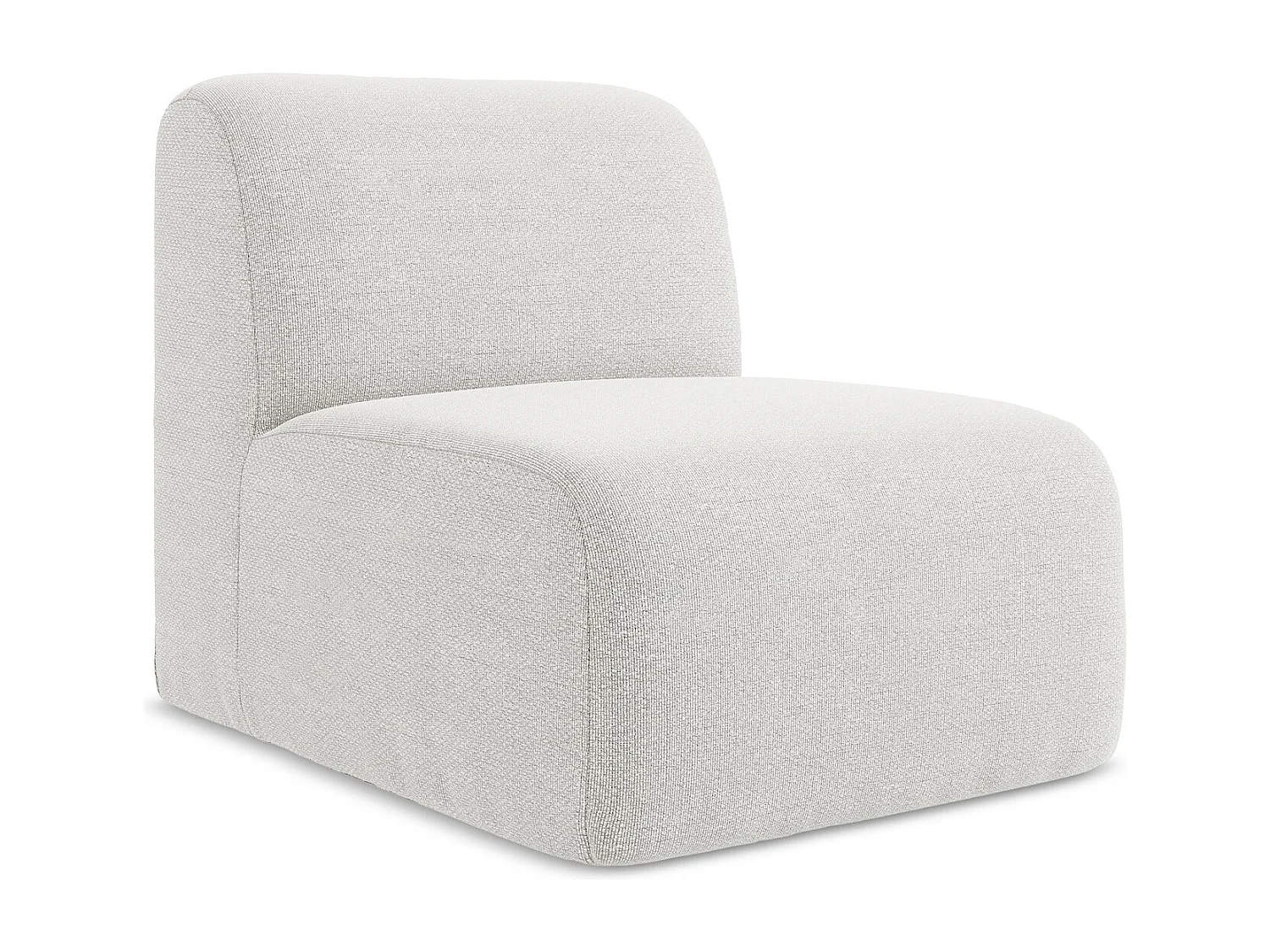 Fauteuil pour canapé modulable en tissu bouclette - blanc - LANI