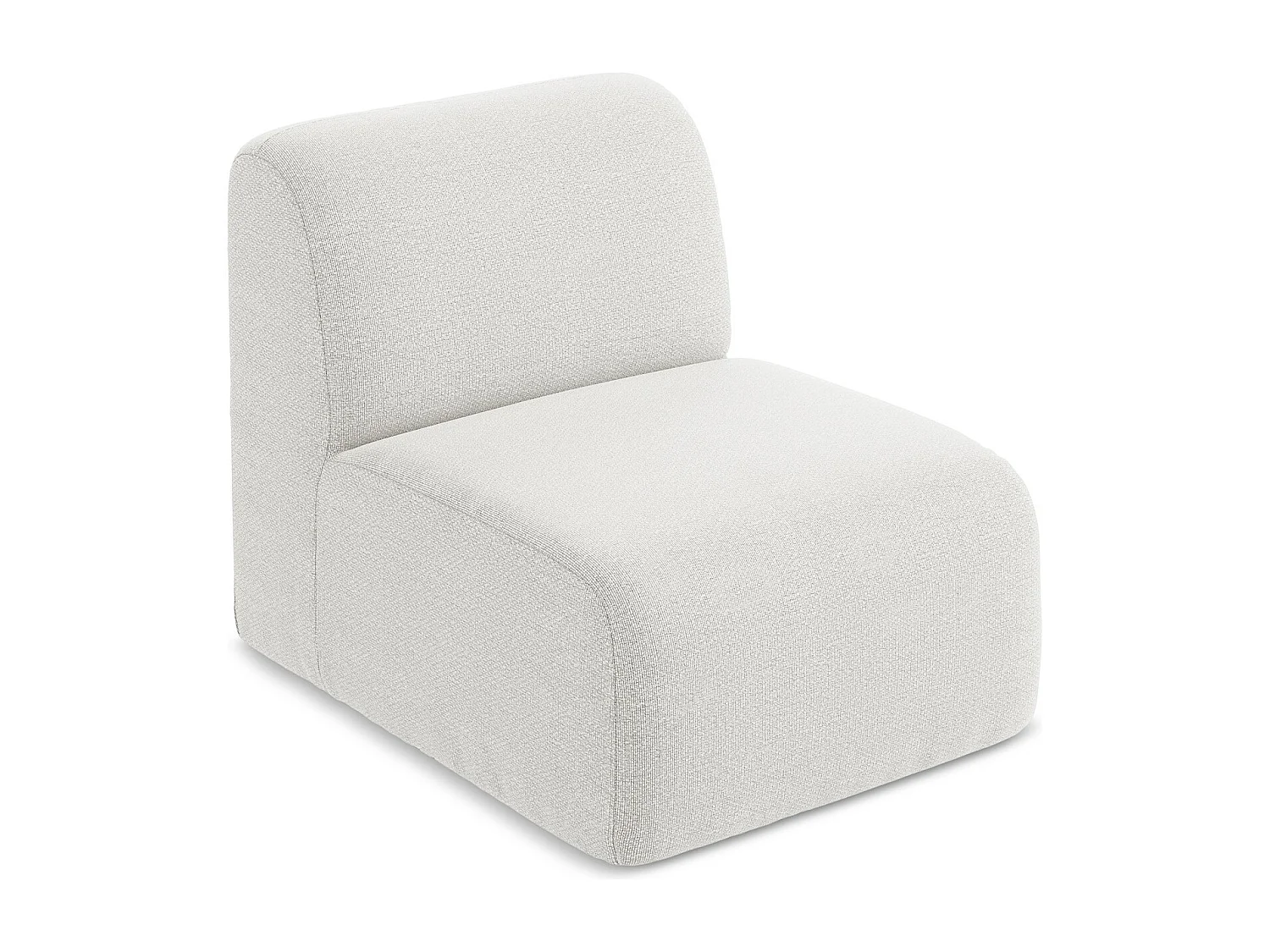 Fauteuil pour canapé modulable en tissu bouclette - blanc - LANI