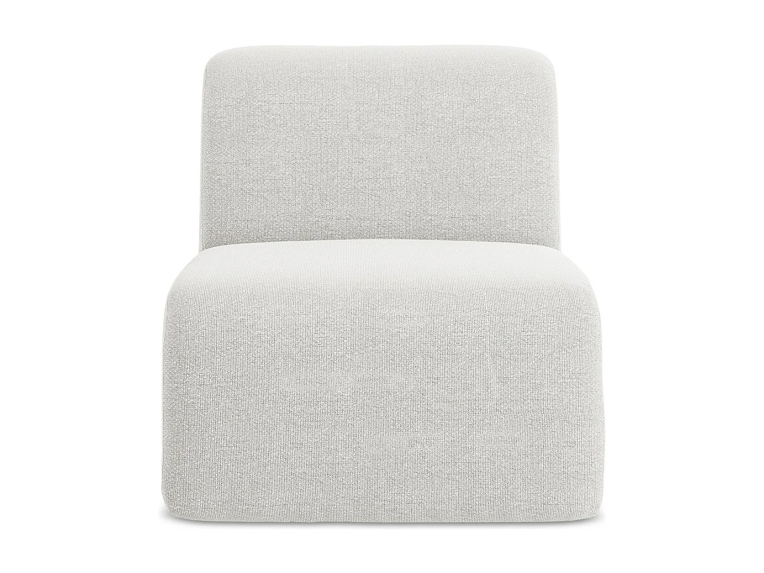 Fauteuil pour canapé modulable en tissu bouclette - blanc - LANI