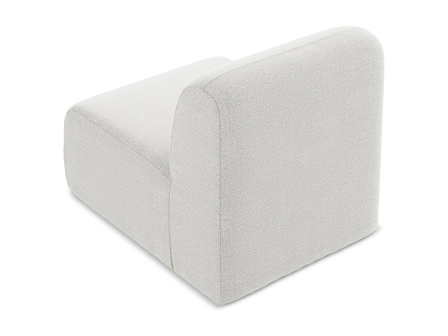 Fauteuil pour canapé modulable en tissu bouclette - blanc - LANI