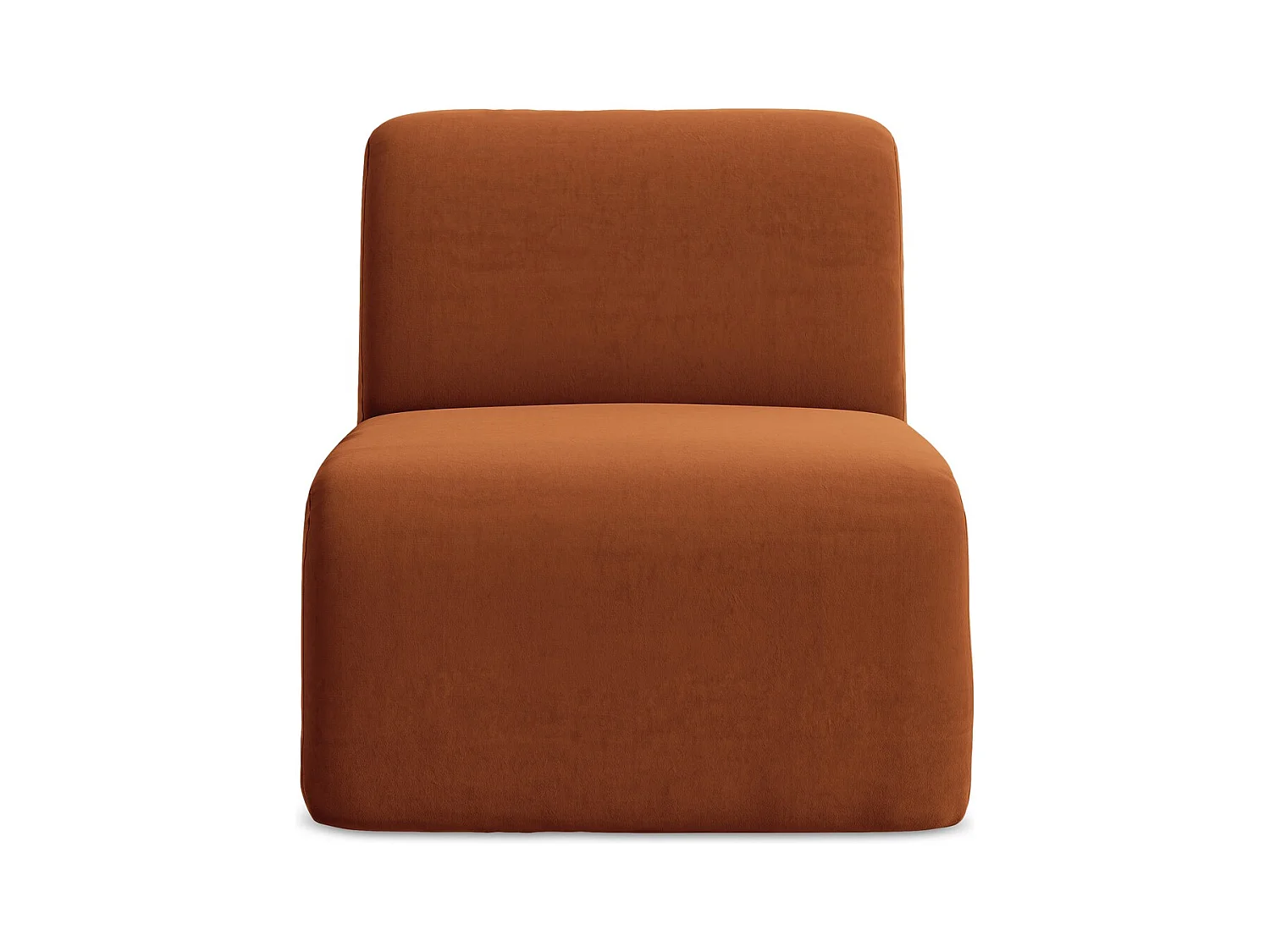 Fauteuil pour canapé modulable en velours - terre cuite - LANI