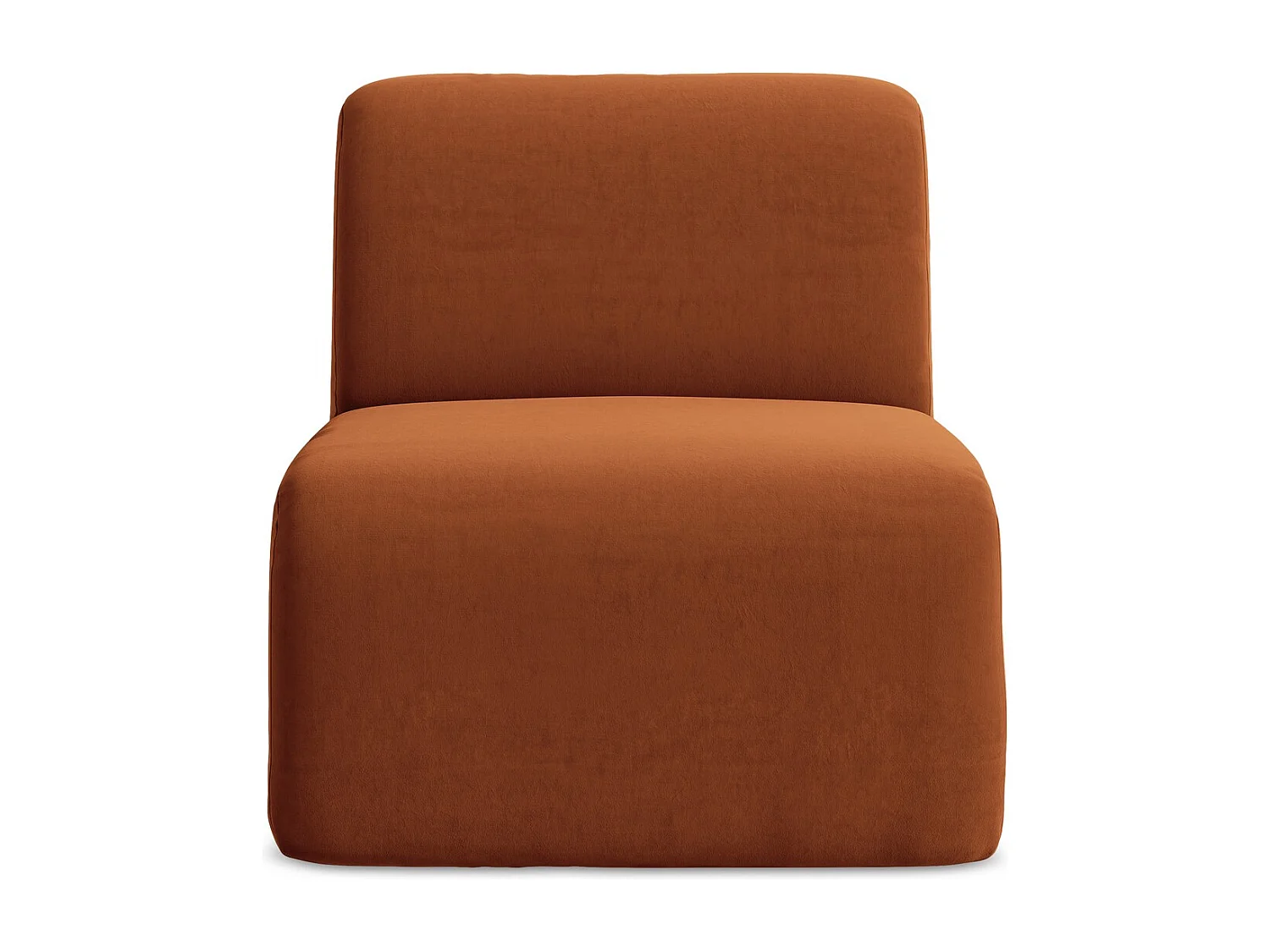 Fauteuil pour canapé modulable en velours - terre cuite - LANI