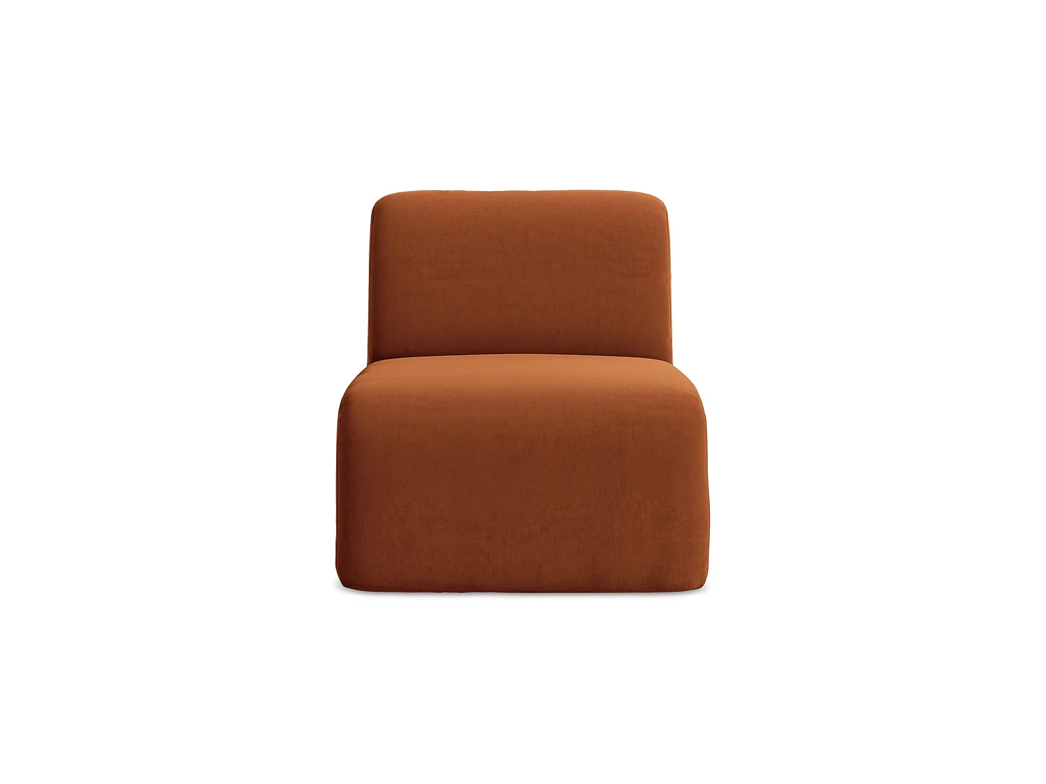 Fauteuil pour canapé modulable en velours - terre cuite - CERVO