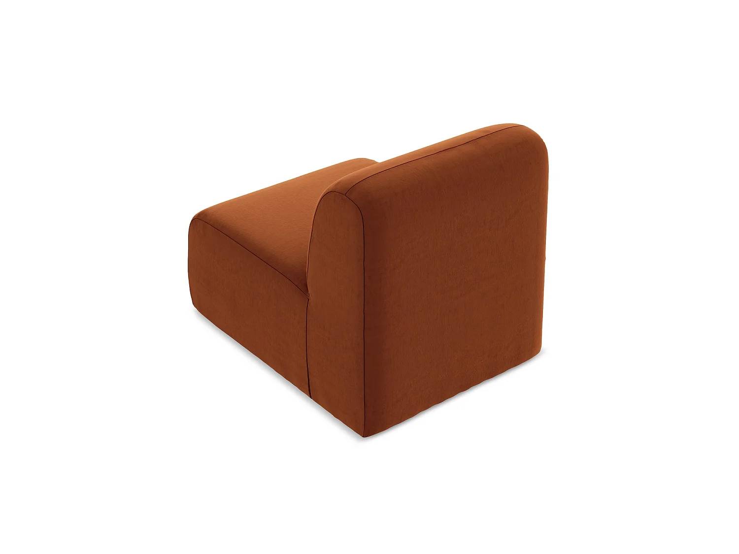 Fauteuil pour canapé modulable en velours - terre cuite - CERVO