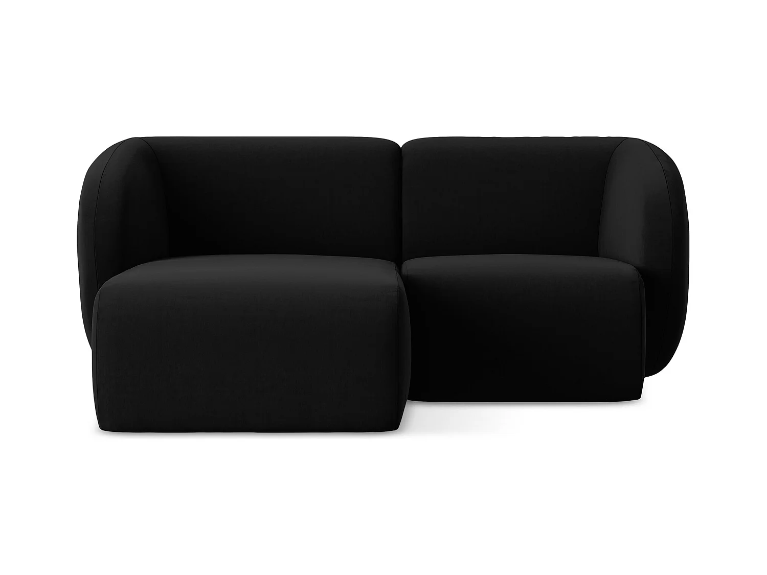 2,5-Sitzer Modulares Ecksofa - Ecke Links - Samt - Schwarz - LANI