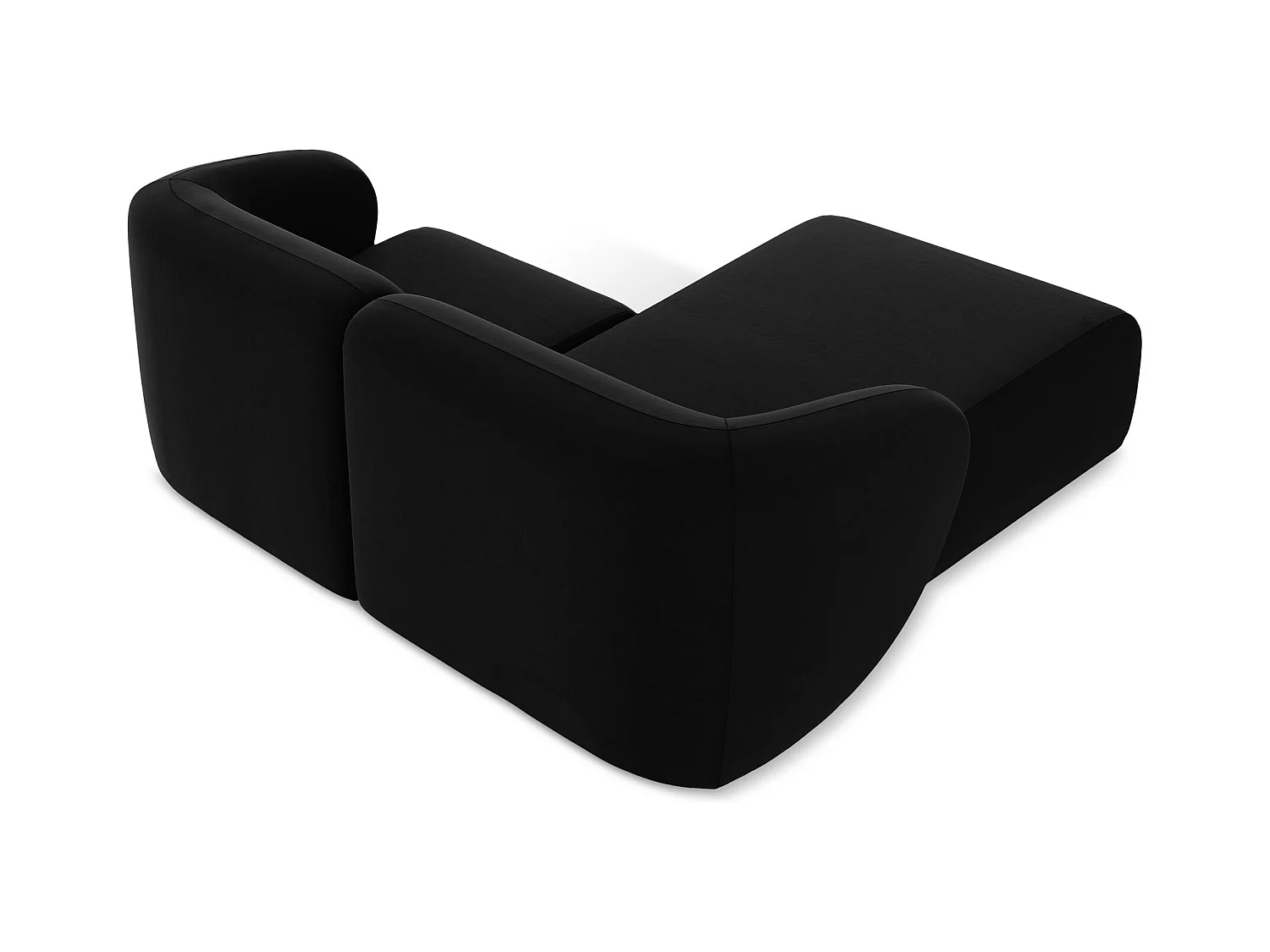 2,5-Sitzer Modulares Ecksofa - Ecke Links - Samt - Schwarz - LANI