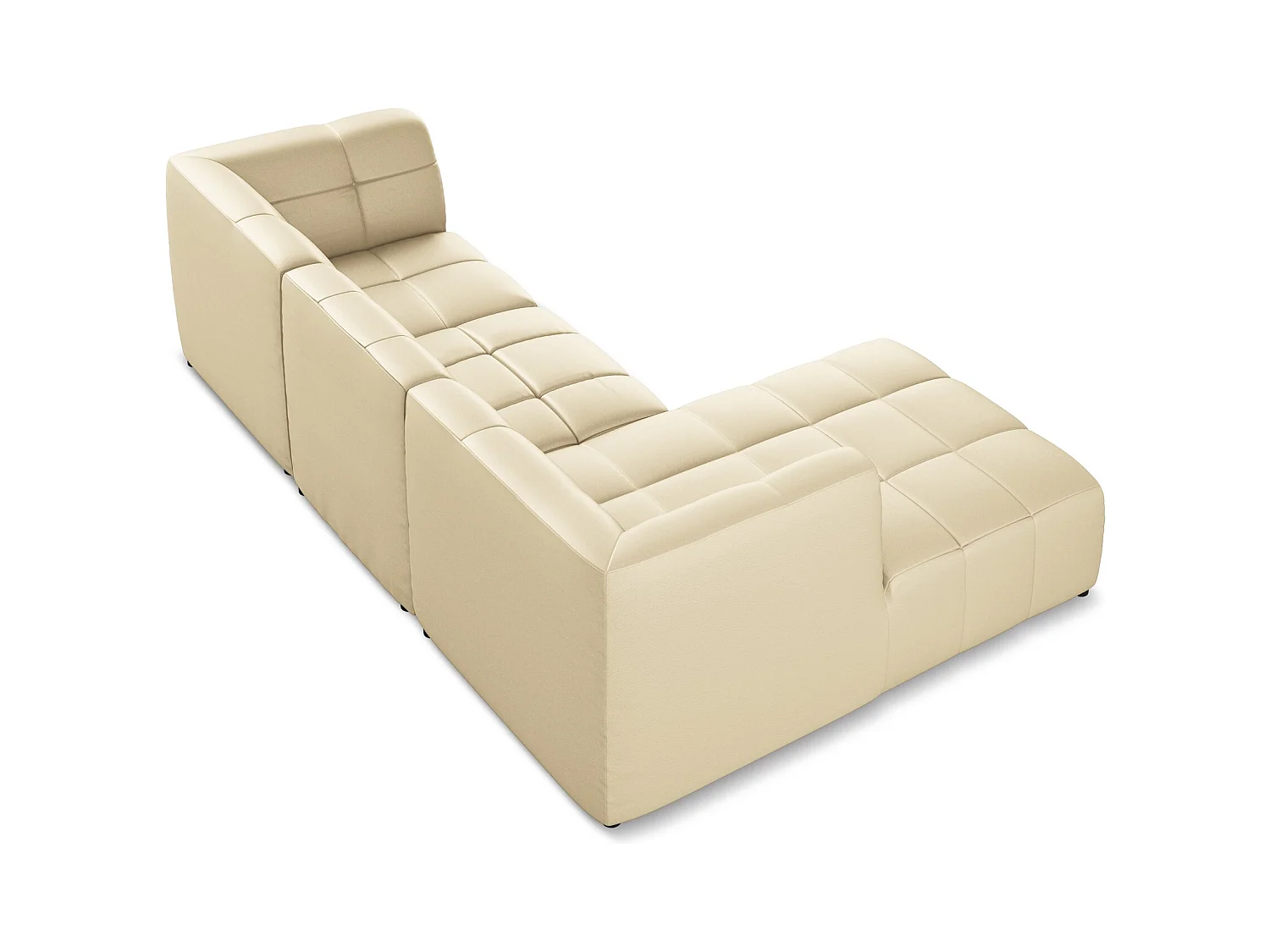 Modulaire hoekbank links van beige kunstleer - ALOHA