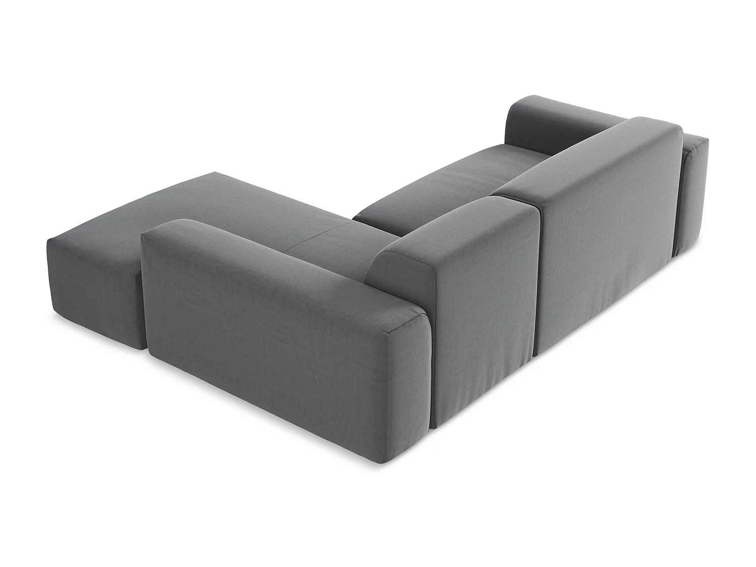 Canapé d'angle 3 places modulaire droit en velours - acier - KELI