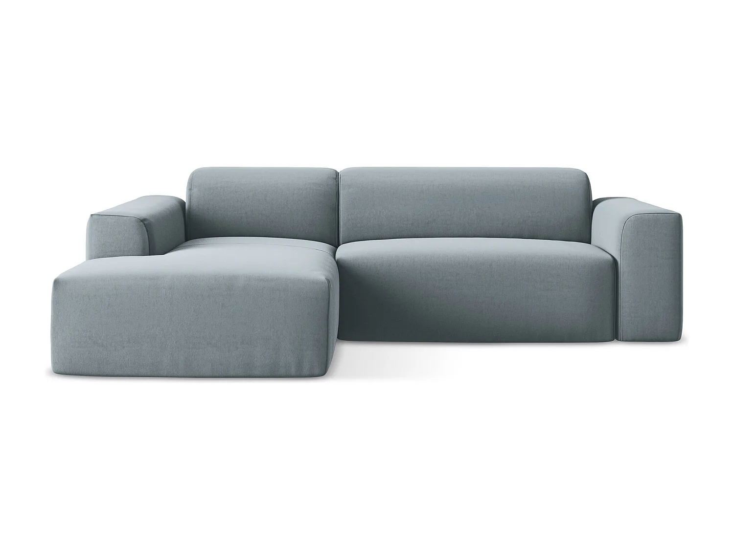 Narożnik lewostronny - z tkaniny welwetowej - jasny niebieski - KELI