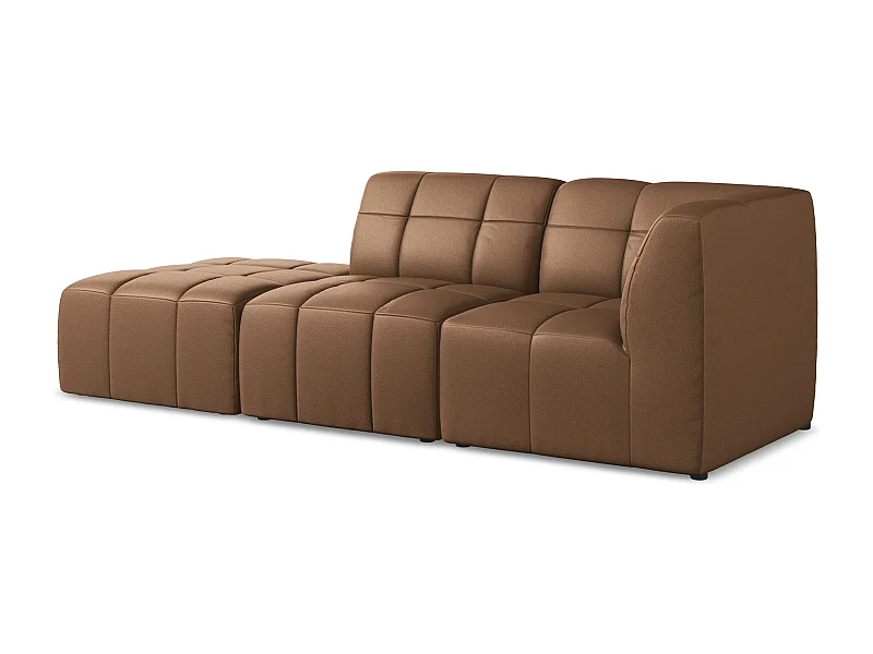 Narożnik lewostronny - ze skóry syntetycznej - czekoladowy - ALOHA