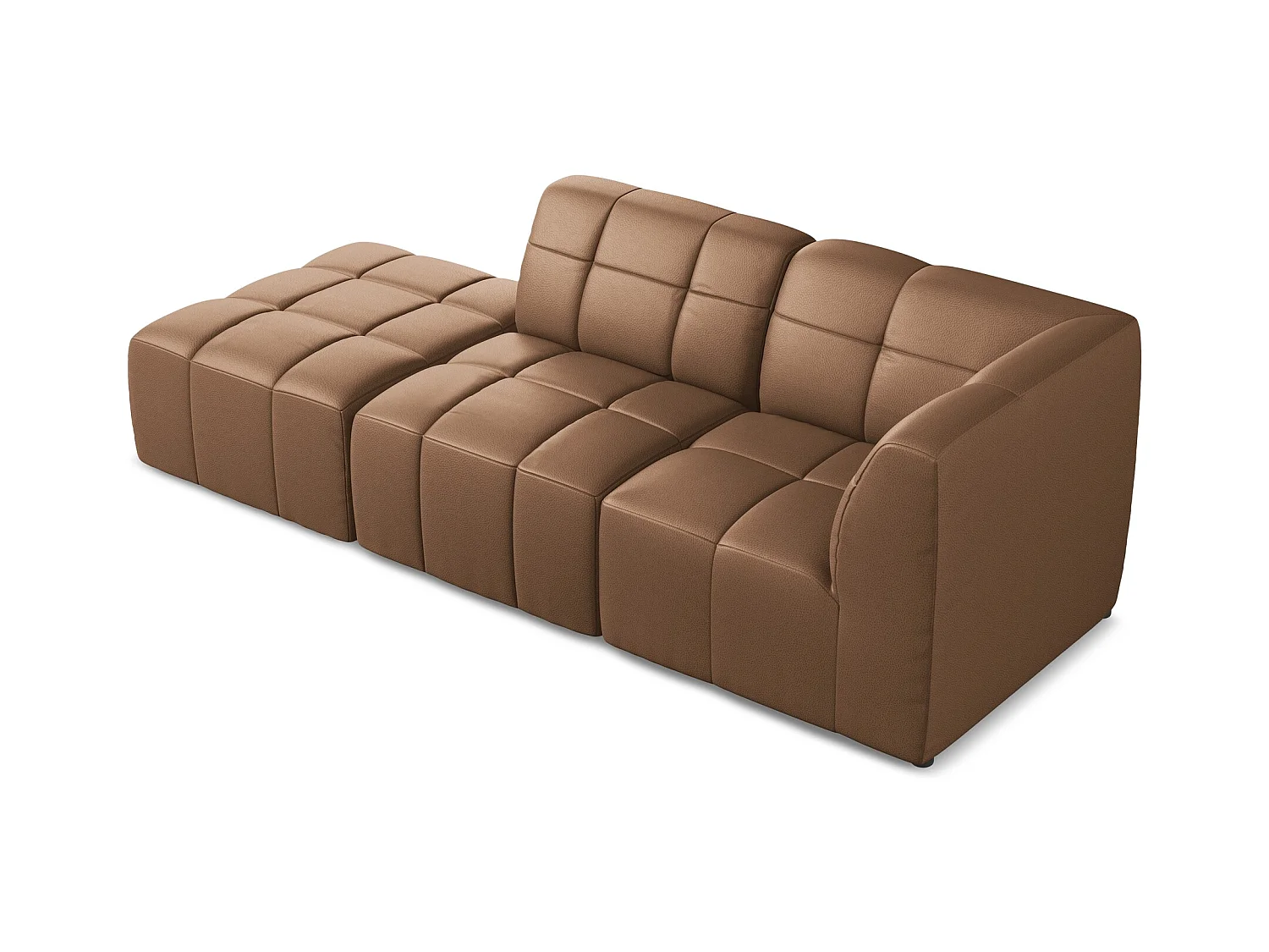 Canapé d'angle 3 places modulaire gauche en similicuir - choolat - ALOHA