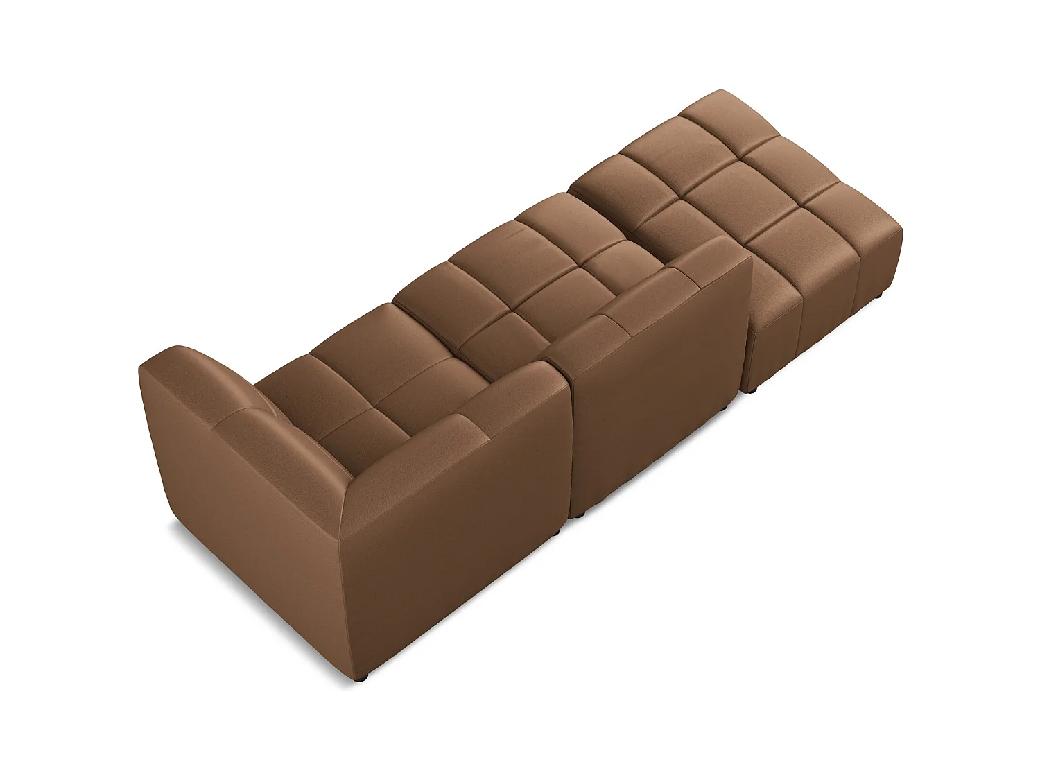 Canapé d'angle 3 places modulaire gauche en similicuir - choolat - ALOHA