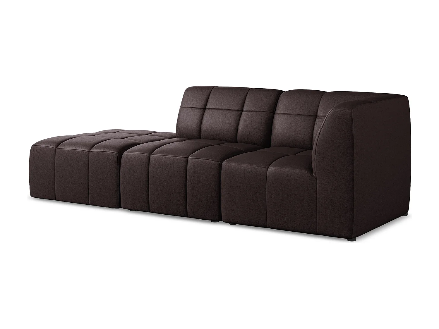 3-Sitzer Modulares Ecksofa - Ecke Links - Kunstleder - Pflaume - ALOHA