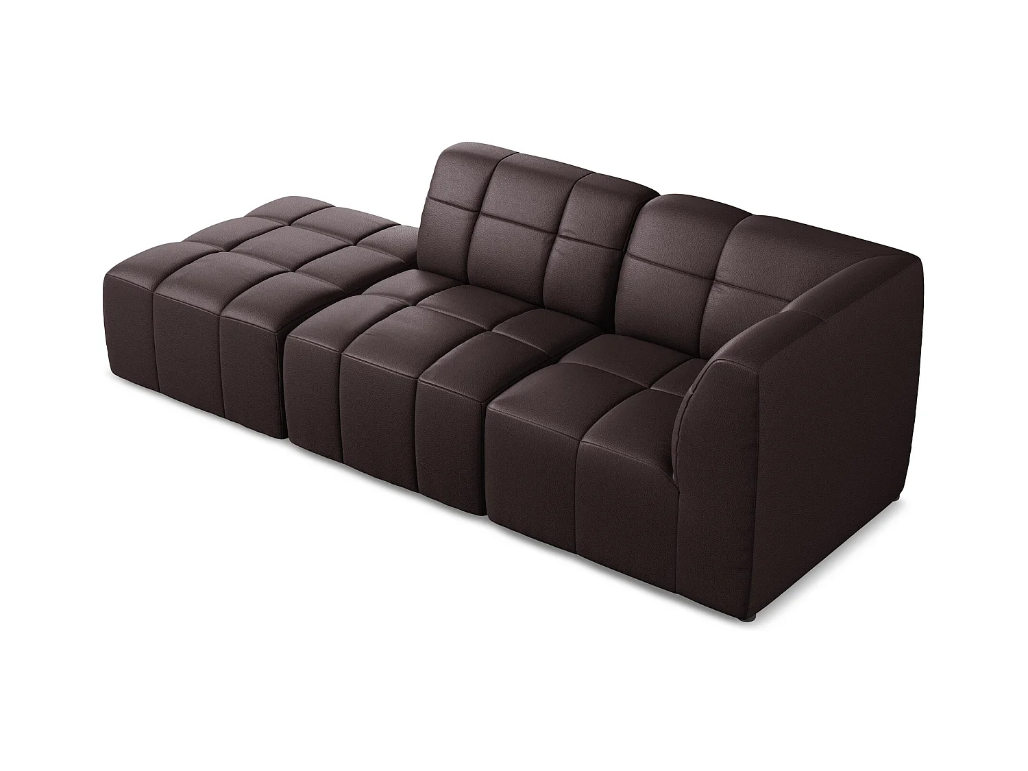 3-Sitzer Modulares Ecksofa - Ecke Links - Kunstleder - Pflaume - ALOHA