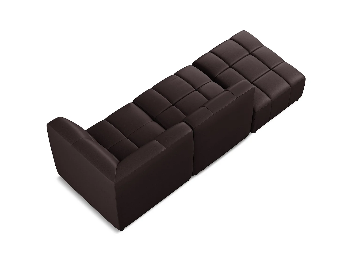 3-Sitzer Modulares Ecksofa - Ecke Links - Kunstleder - Pflaume - ALOHA