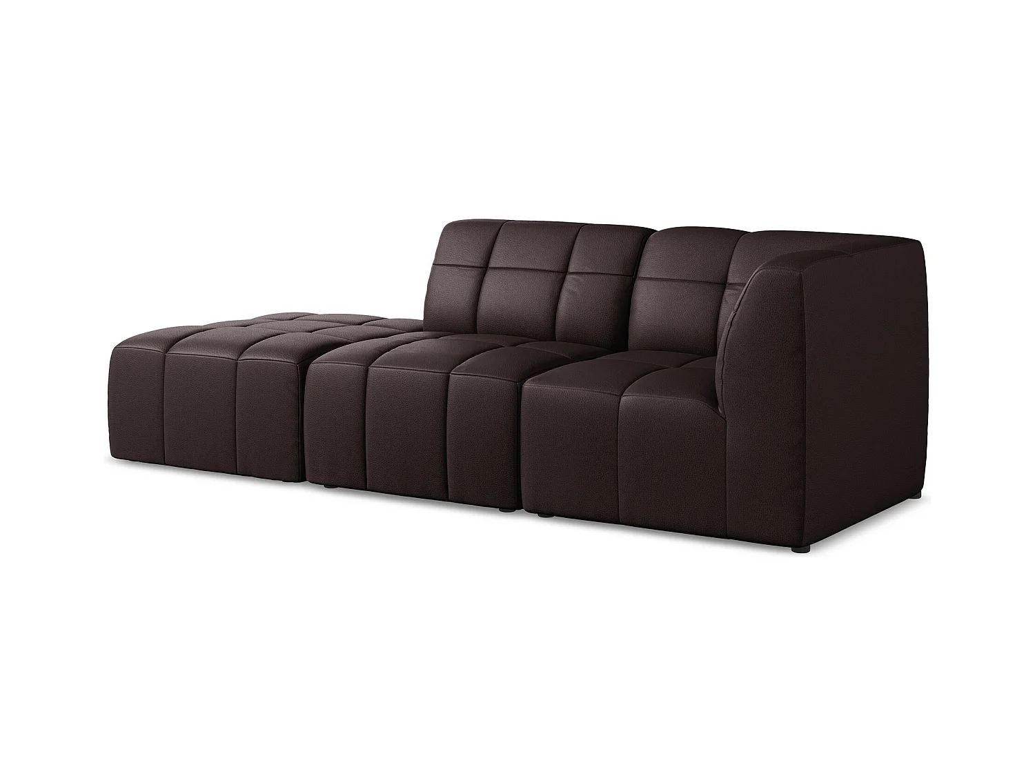 3-Sitzer Modulares Ecksofa - Ecke Links - Kunstleder - Pflaume - ALOHA