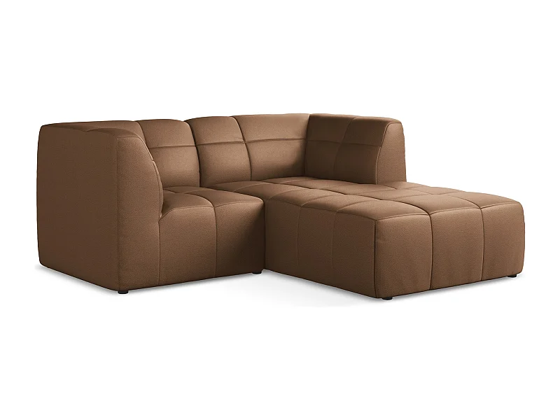 2,5-Sitzer Modulares Ecksofa - Ecke Rechts - Kunstleder - Schokolade - ALOHA