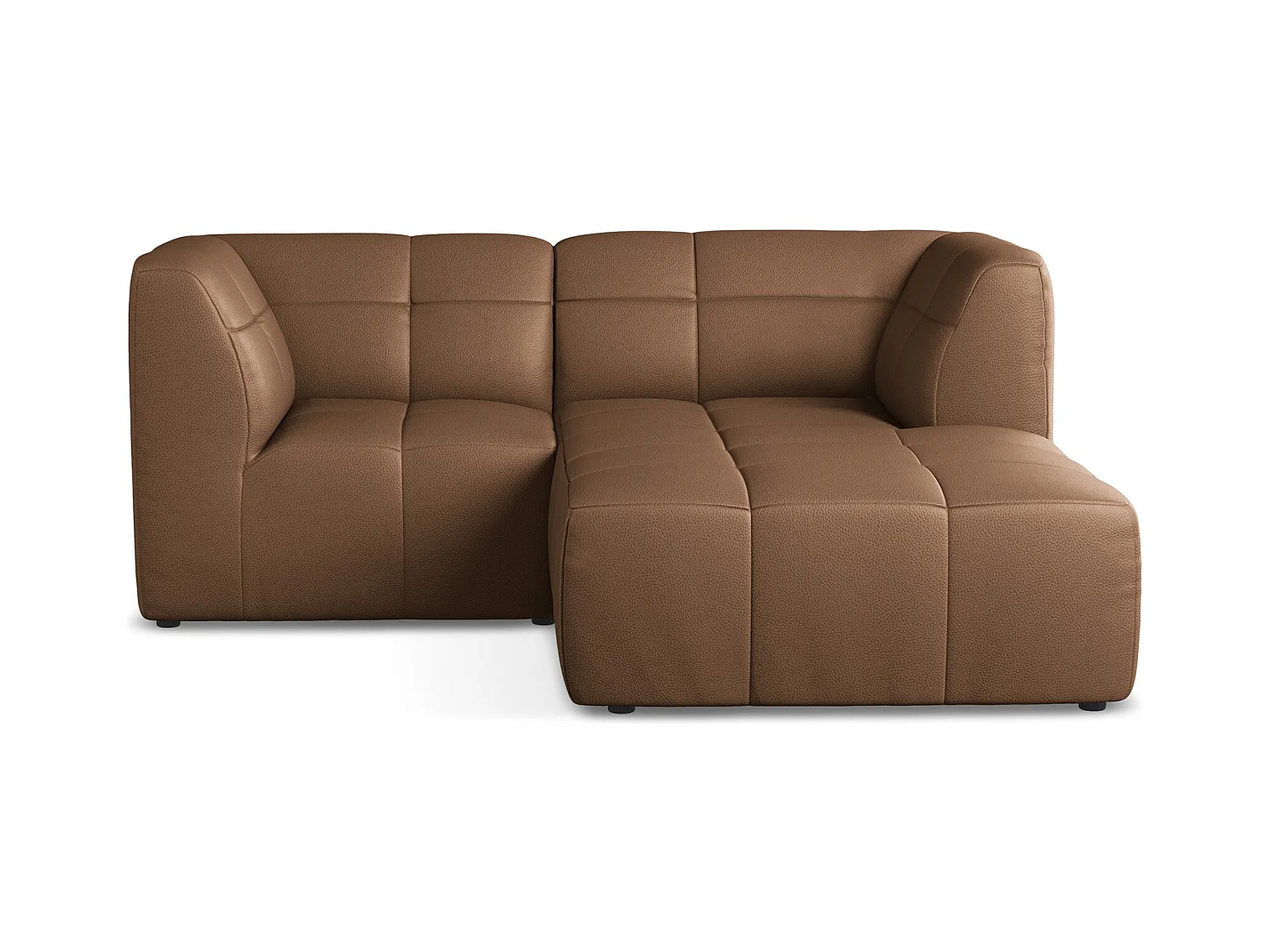 Modulaire hoekbank rechts van chocolade kunstleer - ALOHA