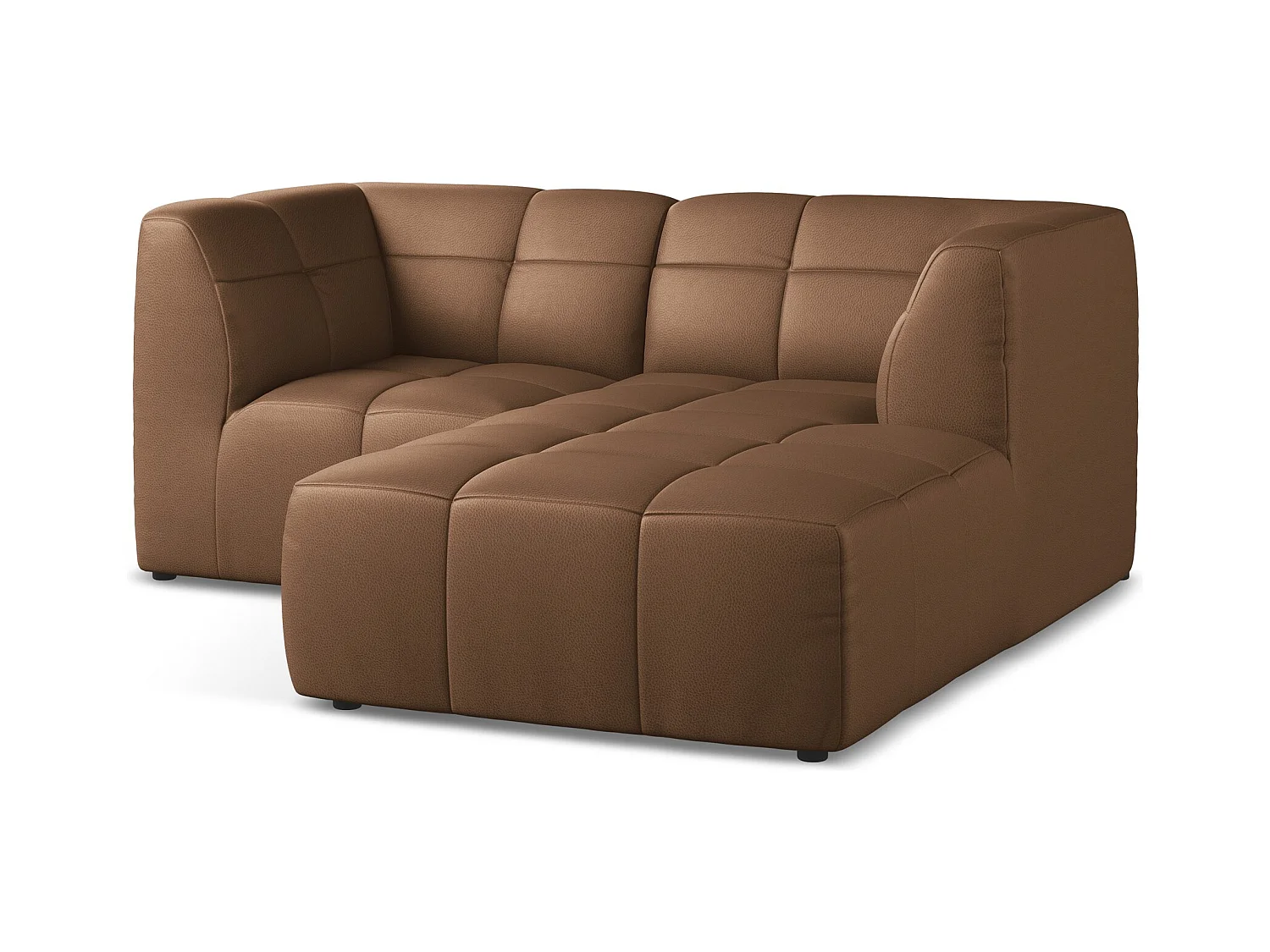 Modulaire hoekbank rechts van chocolade kunstleer - ALOHA