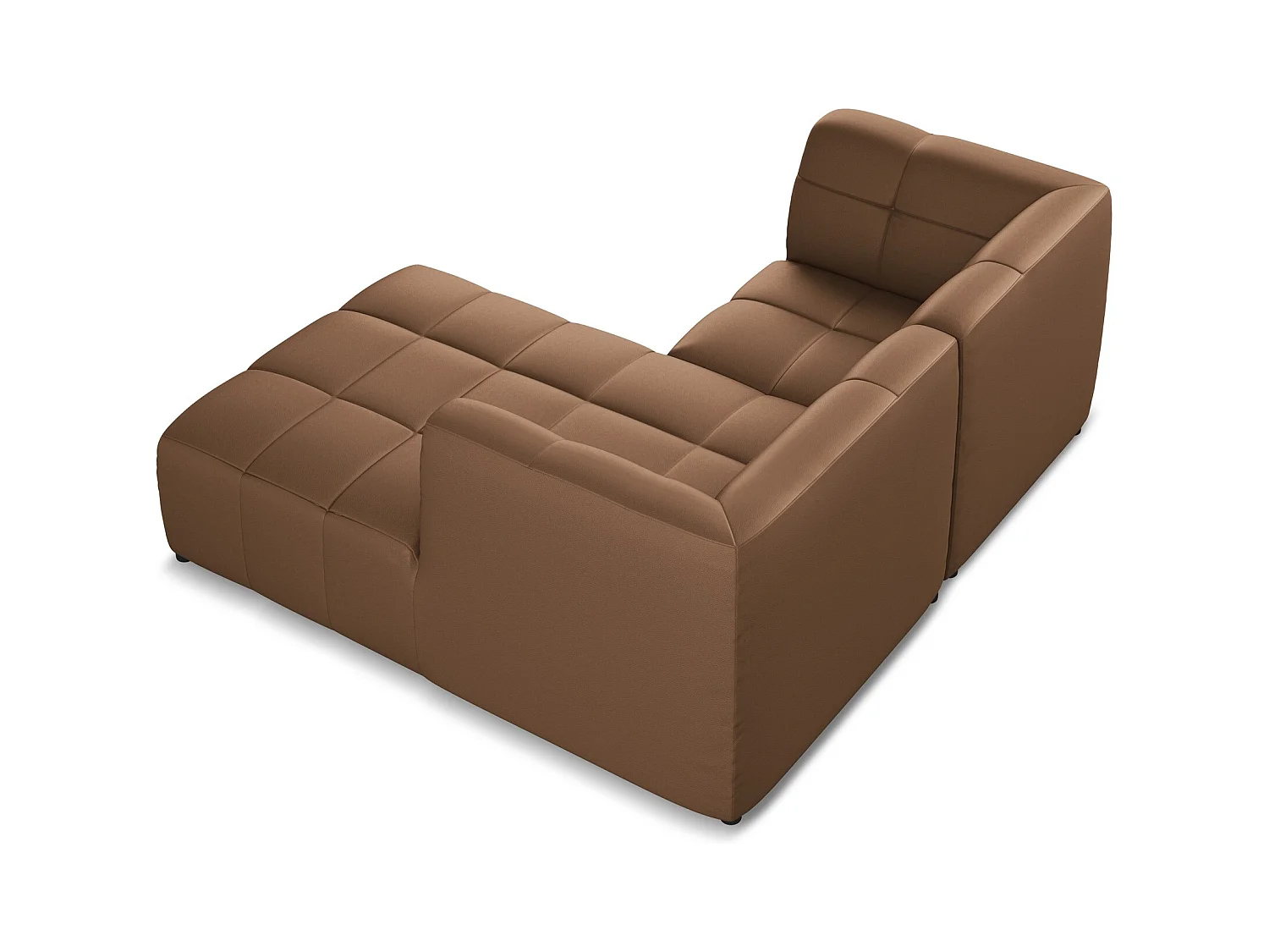 Modulaire hoekbank rechts van chocolade kunstleer - ALOHA