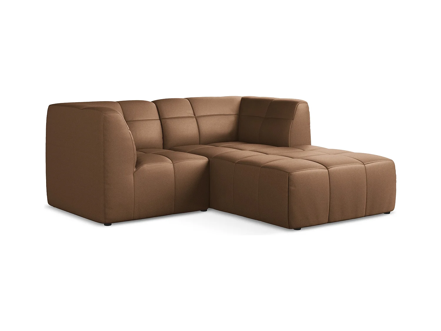 2,5-Sitzer Modulares Ecksofa - Ecke Rechts - Kunstleder - Schokolade - ALOHA