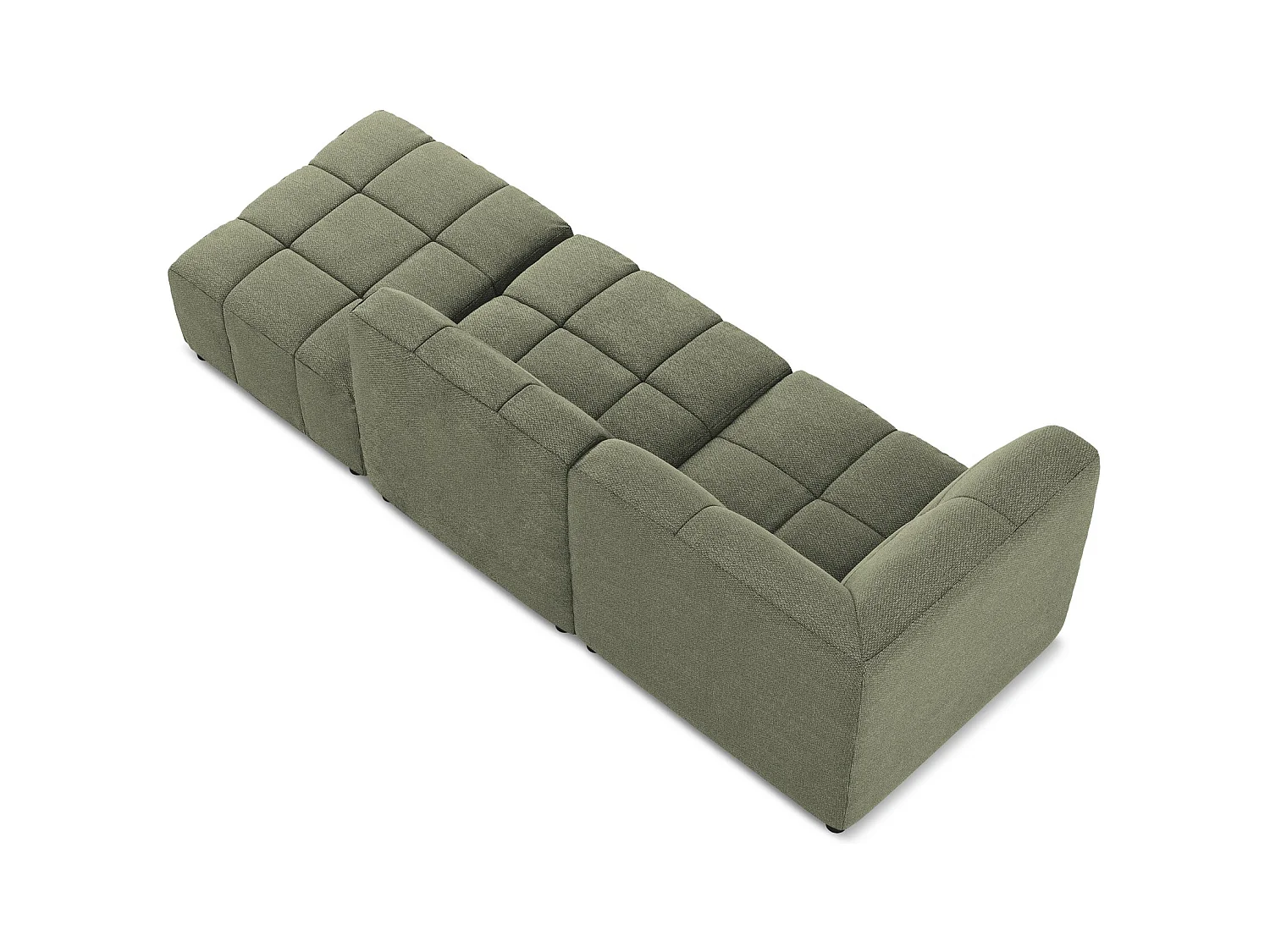 3-Sitzer Modulares Ecksofa - Ecke Rechts - Bouclé - Olive - ALOHA