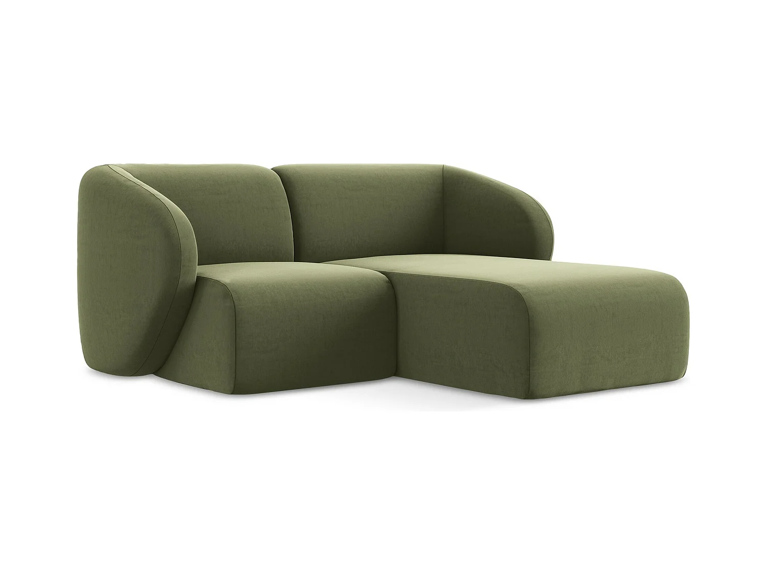 2,5-Sitzer Modulares Ecksofa - Ecke Rechts - Samt - Olive - LANI