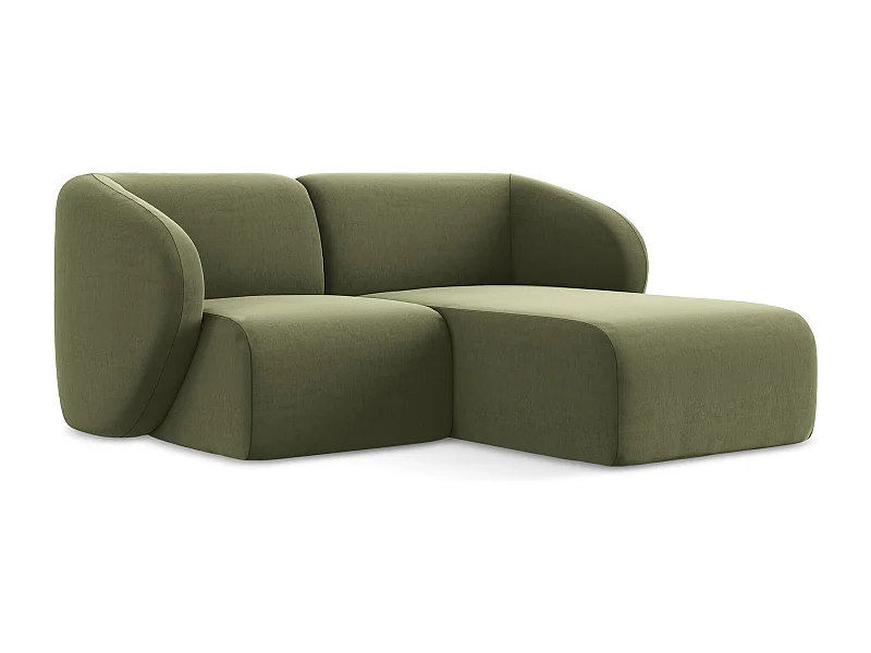 2,5-Sitzer Modulares Ecksofa - Ecke Rechts - Samt - Olive - LANI