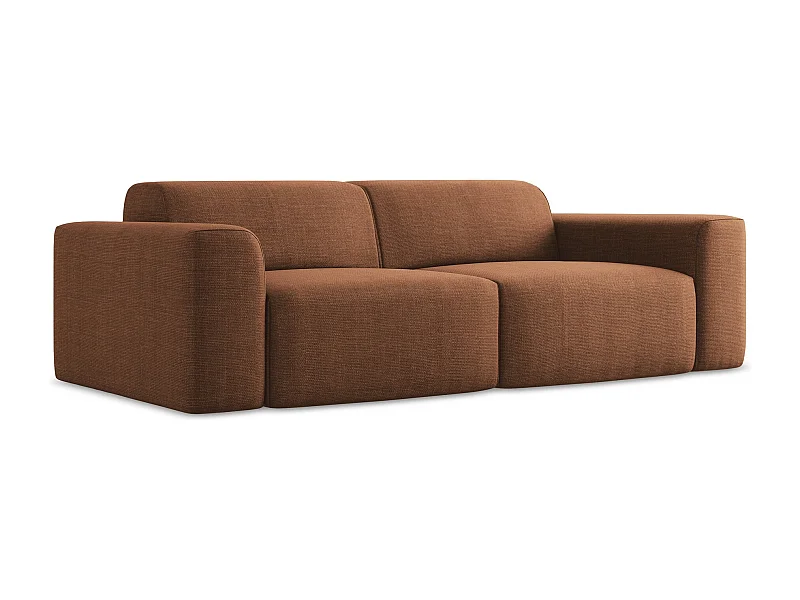 2-Sitzer Sofa - - Strukturstoff - Terrakotta - KELI