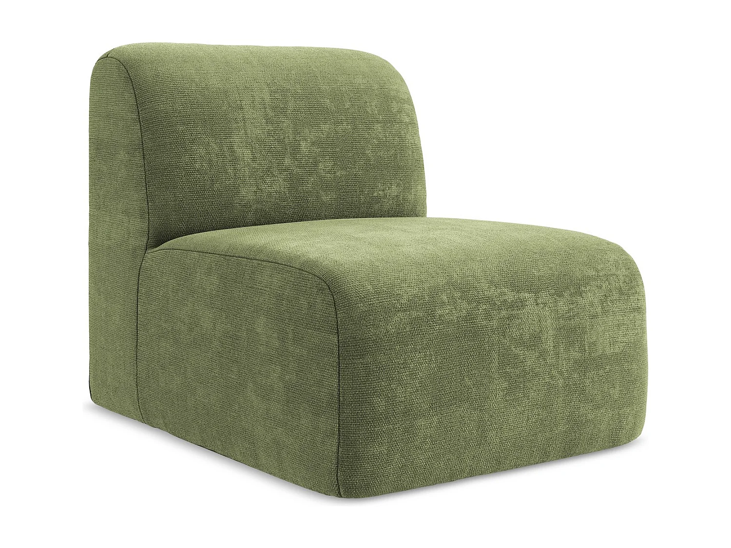 Fauteuil pour canapé modulable en tissu chenille - vert - LANI