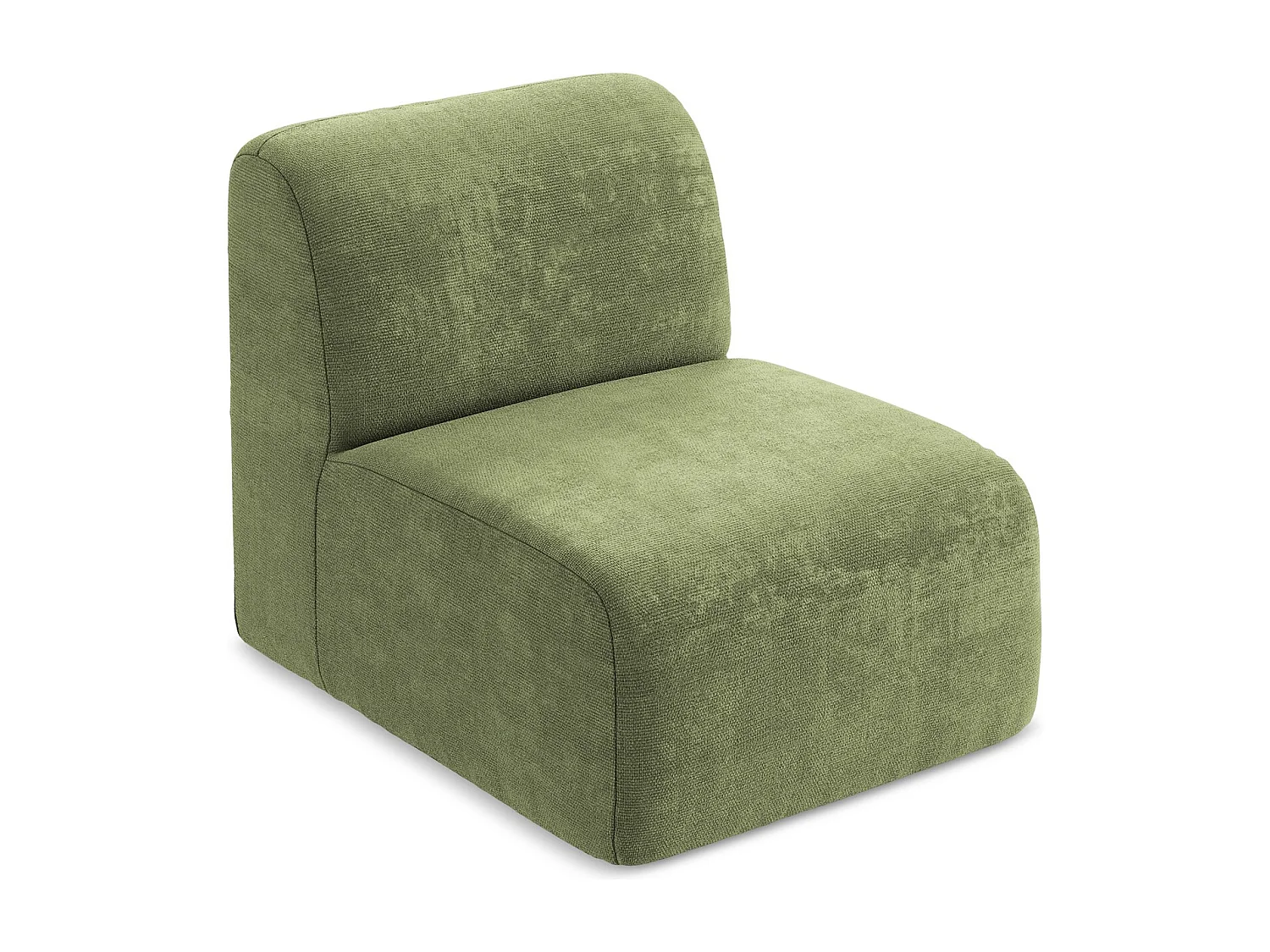 Fauteuil pour canapé modulable en tissu chenille - vert - LANI