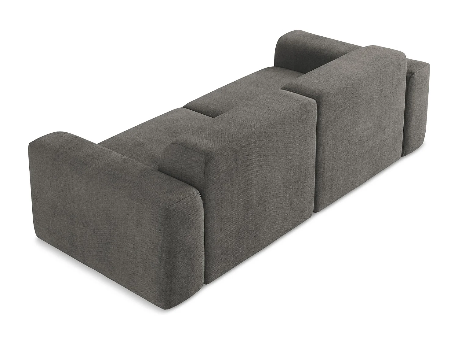 Tweezits modulaire bank van donkergrijs textuurstof - KELI