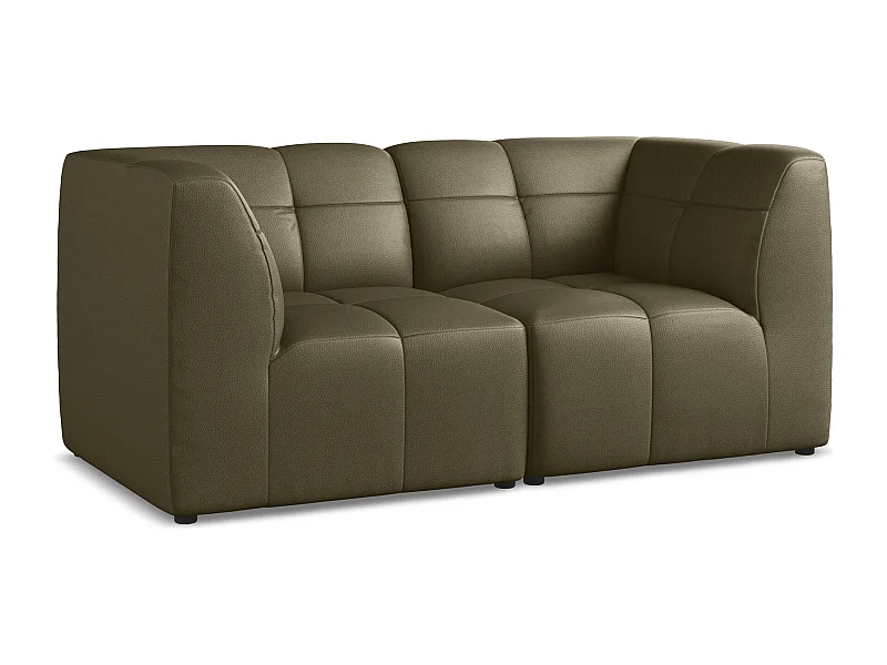 2-Sitzer Sofa - - Kunstleder - Olive - ALOHA