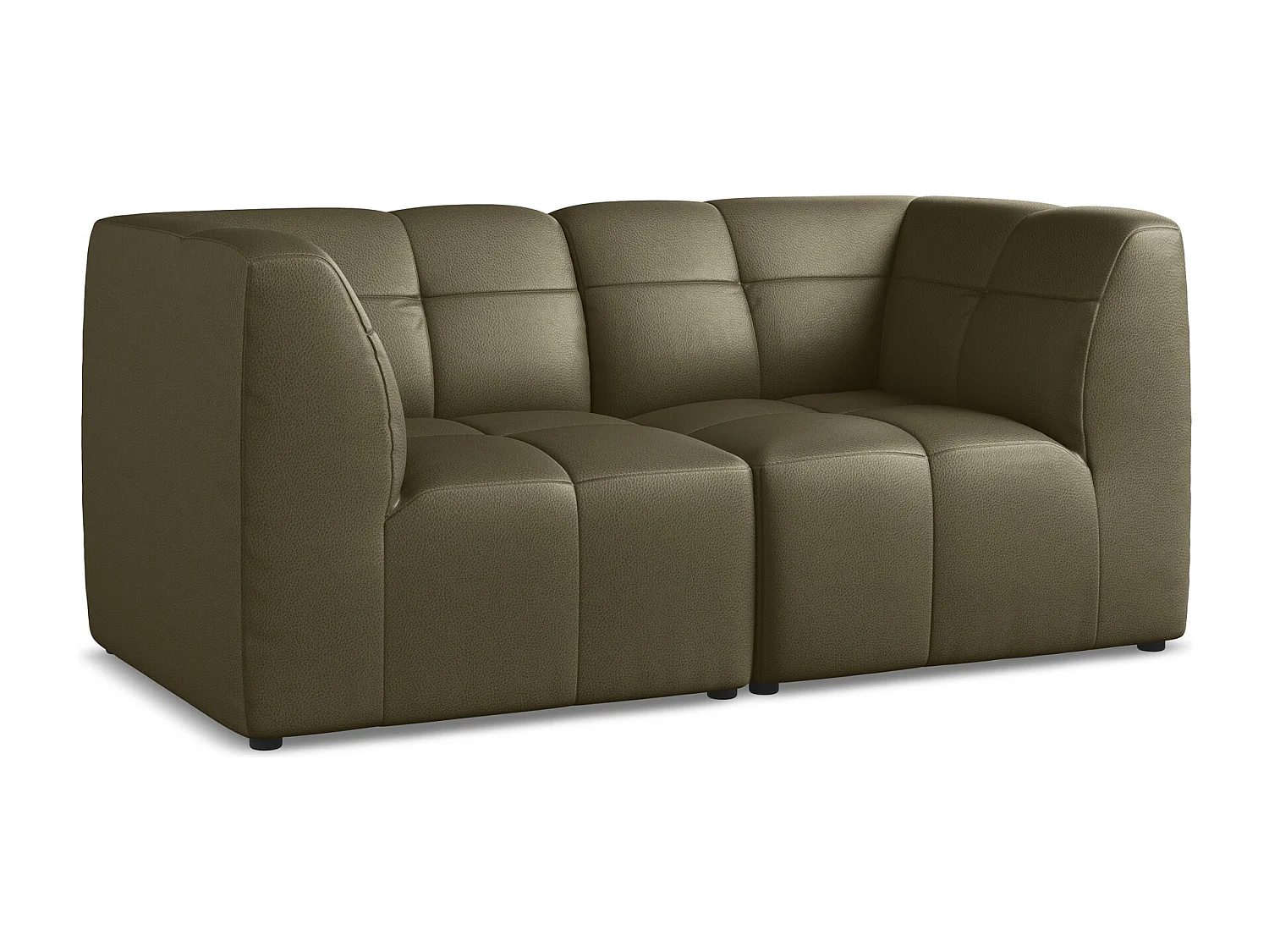2-Sitzer Sofa - - Kunstleder - Olive - ALOHA