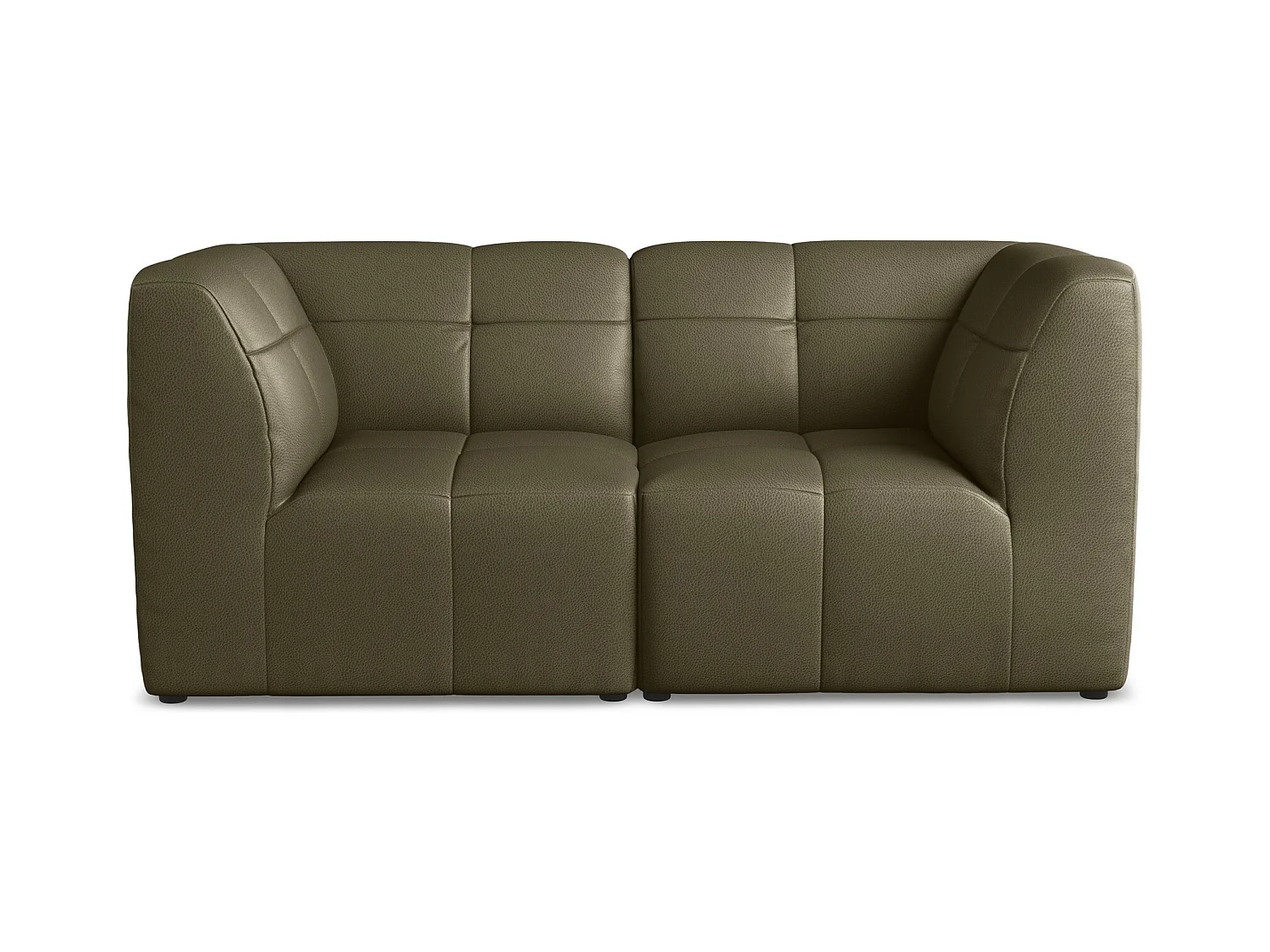 2-Sitzer Sofa - - Kunstleder - Olive - ALOHA