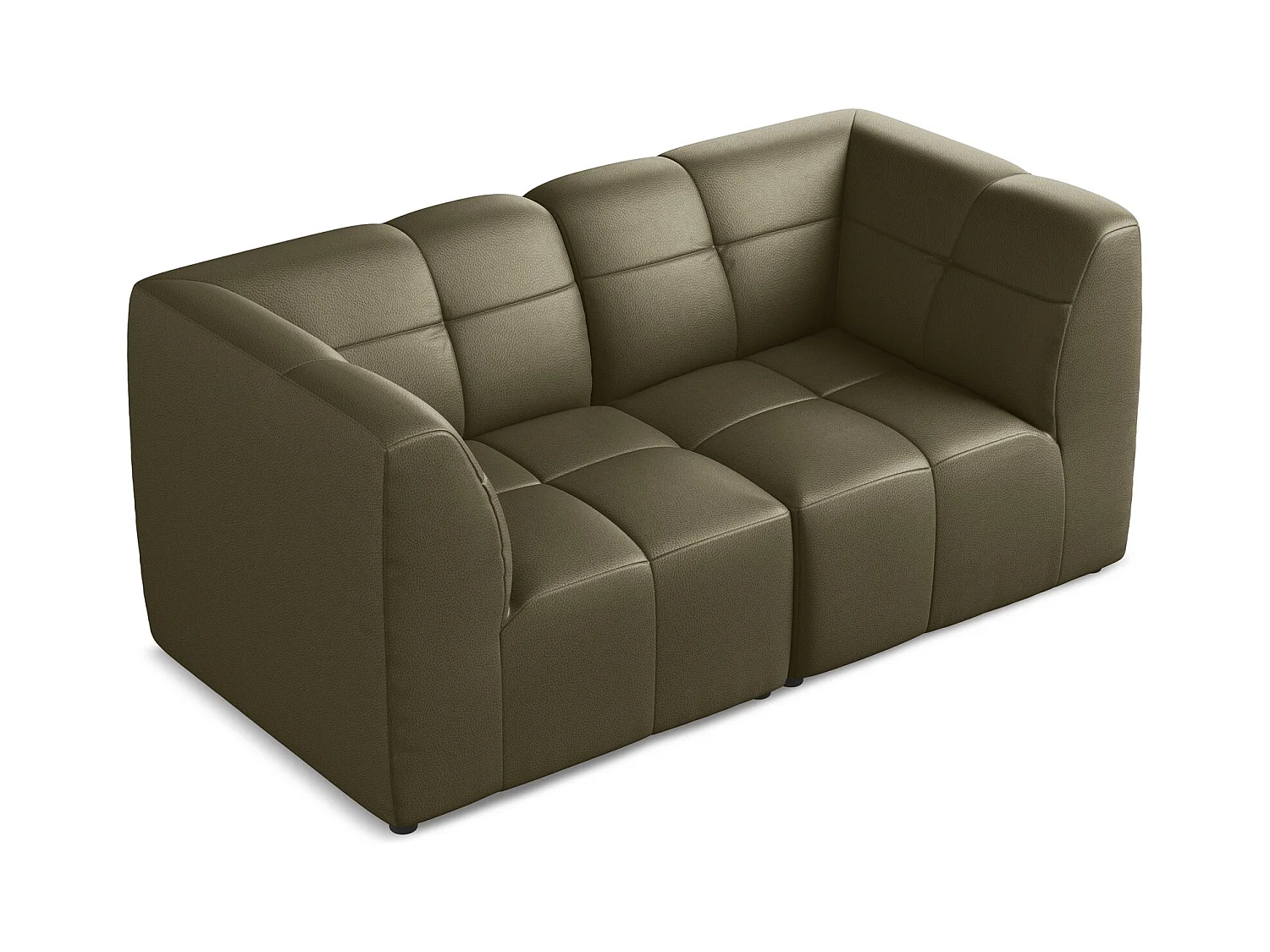 2-Sitzer Sofa - - Kunstleder - Olive - ALOHA