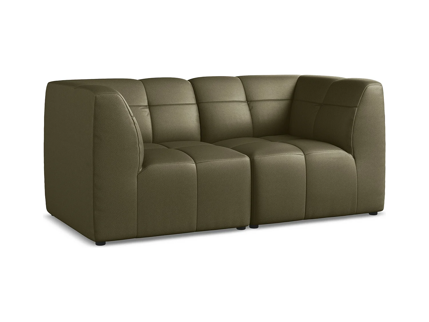 2-Sitzer Sofa - - Kunstleder - Olive - ALOHA